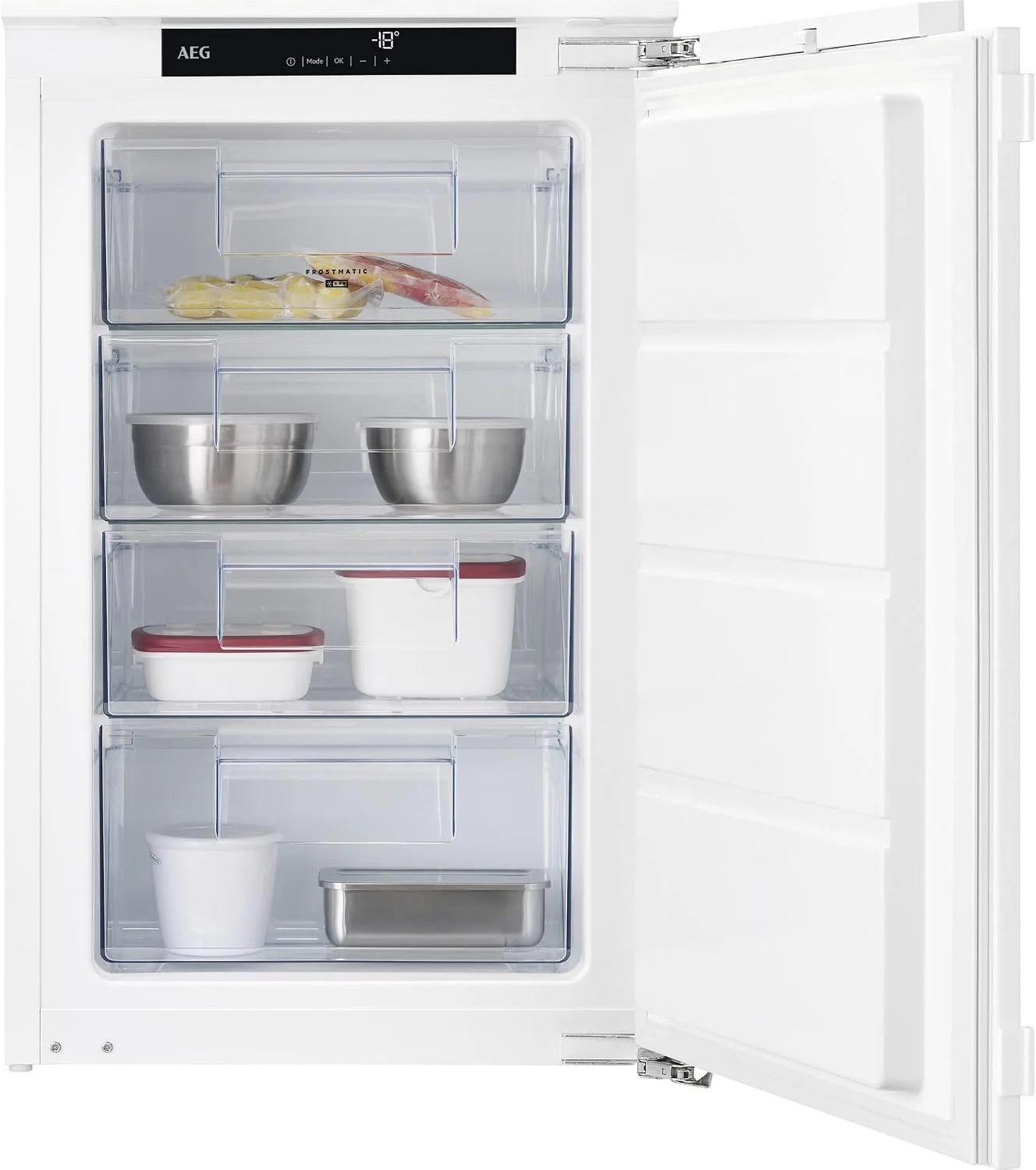 AEG Gefrierschrank, 88 cm, 98 L, Weiß, Einbau-, Serie 6000 LowFrost: weniger Eisbildung für leichteres, 4-Sterne Gefrierraum