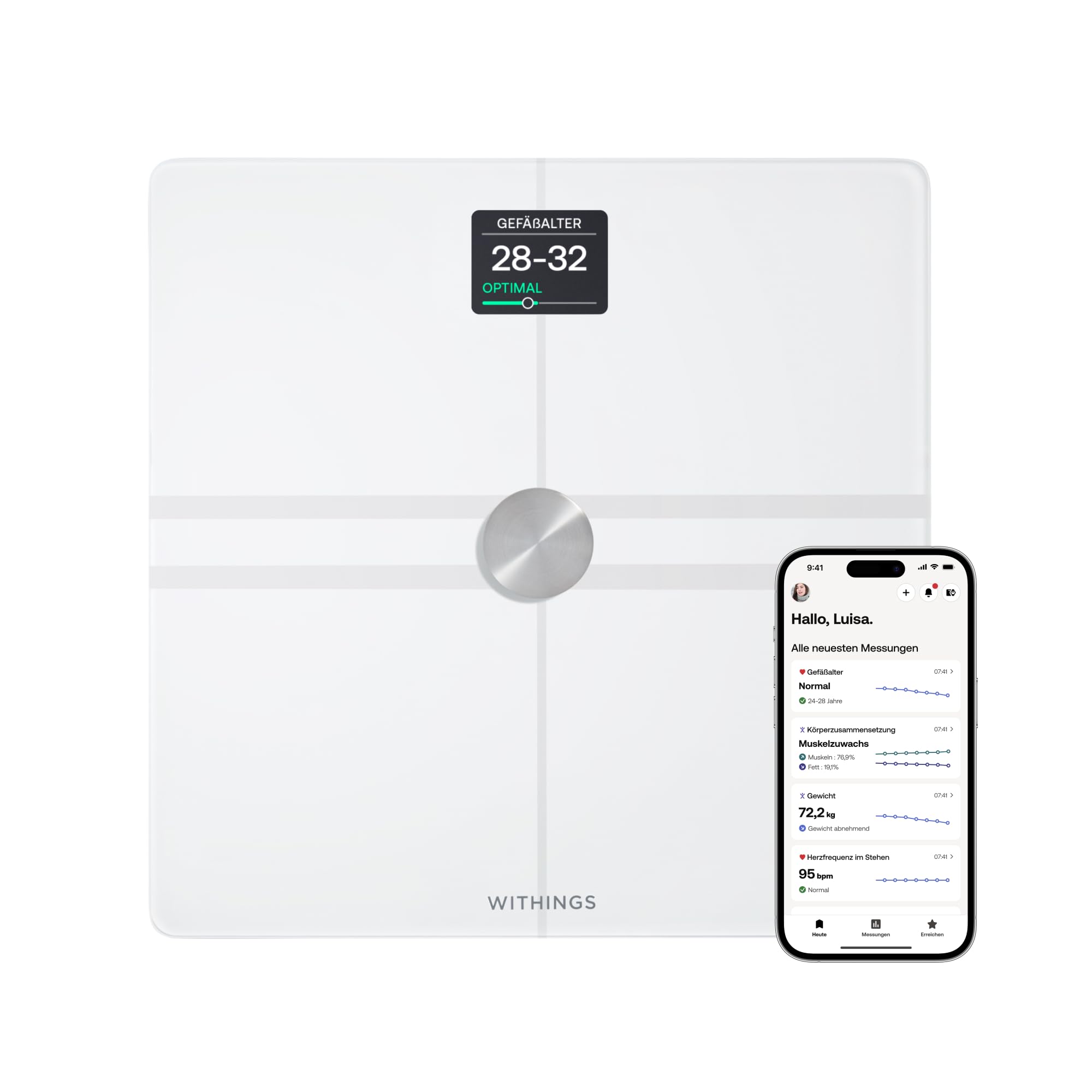 Withings Body Comp WLAN Smart Scales Body Composition Analysis Fat Muscle Bone Density Visceral Fat Bluetooth