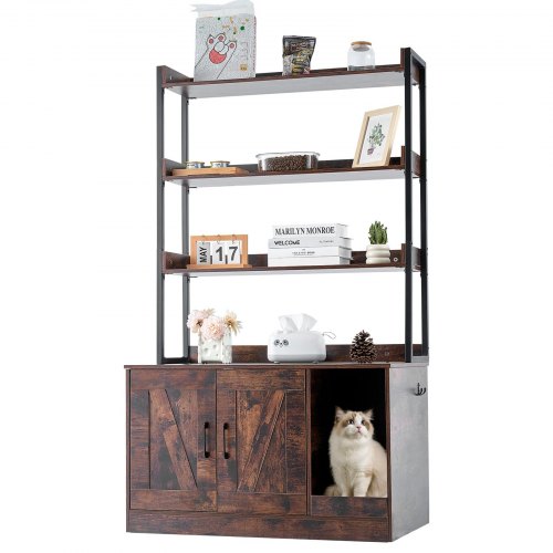 VEVOR Katzenschrank Katzentoilette Katzenhaus 3-stufig-Regal 850x490x1490mm 68kg