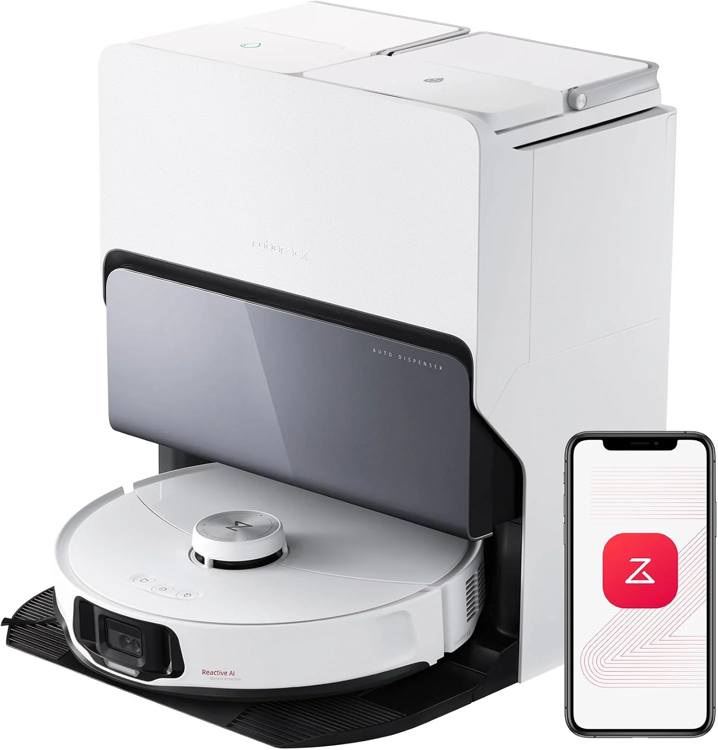 Amazon Renewed Saugroboter, Weiß, roborock S8 MaxV Ultra mit Wischfunktion&Hebarem Wischmopp, 10.000 Pa, 60 °C Heißwasser-Moppwäsche
