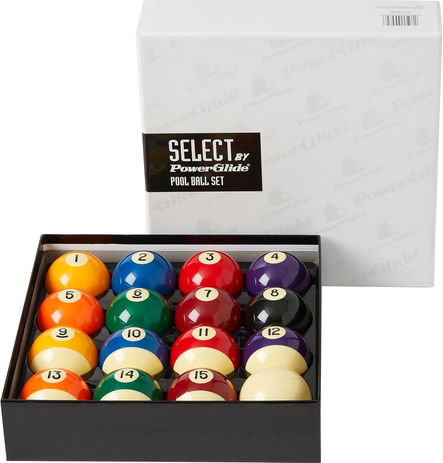 PowerGlide - Set da Biliardo con 16 Palline, a Pois e Strisce, per torneo, 4,7 cm, 5,1 cm, 5,1 cm, 2 1/4
