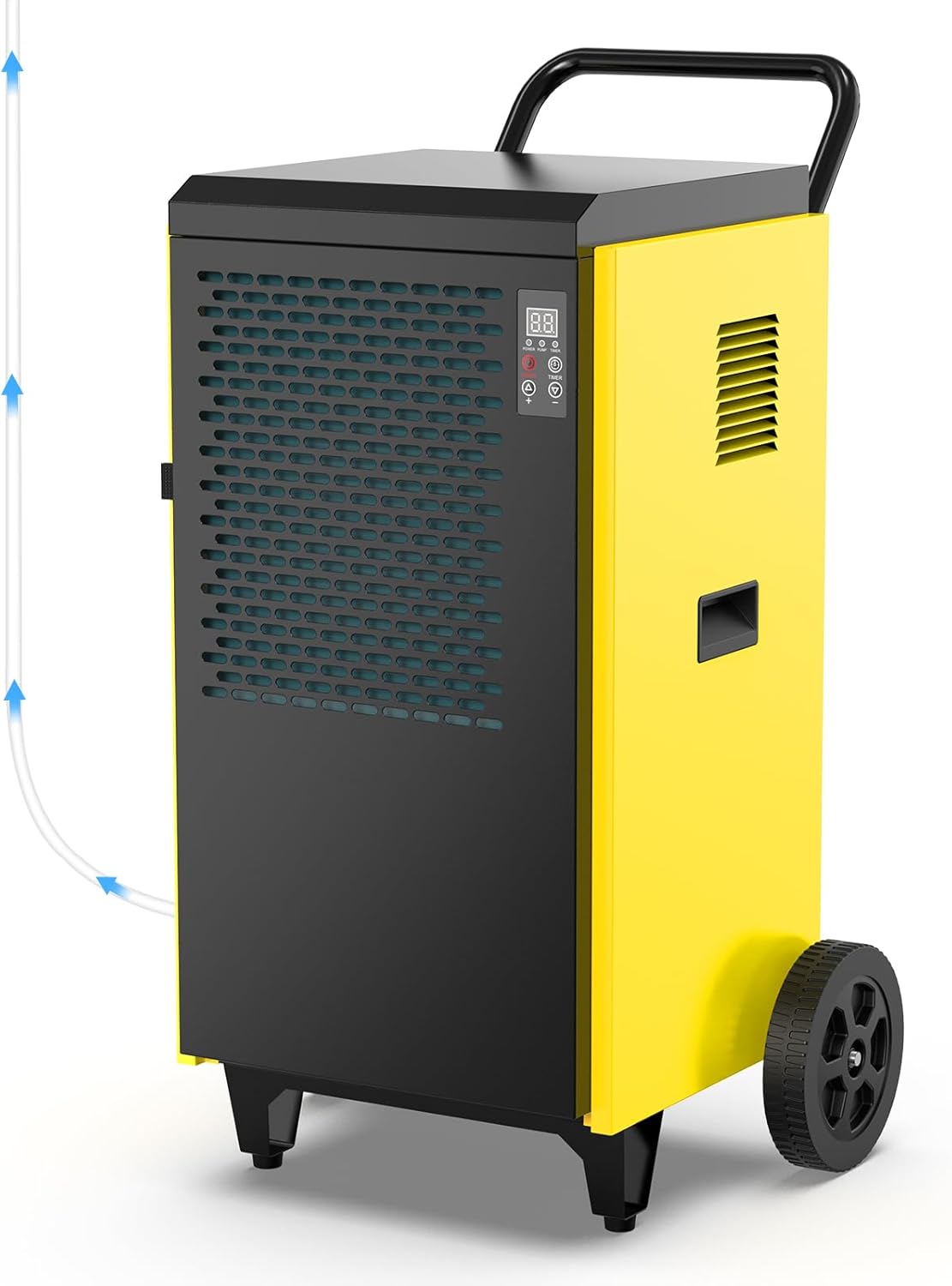 Deumidificatore Elettrico Professionale (max 70 L/24h), con Pompa Integrata e Scarico Automatico, Ideale per Casa, Cantine e Locali fino a 200 m²/500 m³