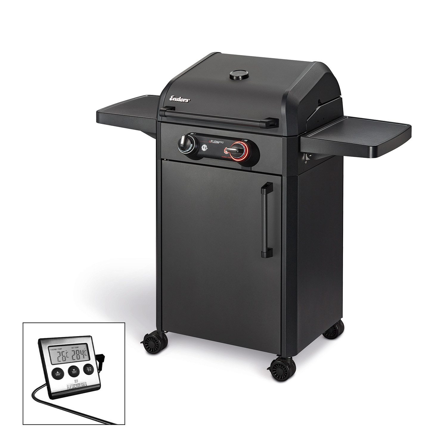 Elektrogrill Enders Elektrogrill eFlow Pro 2 Turbo Shadow inkl. Fleischthermometer