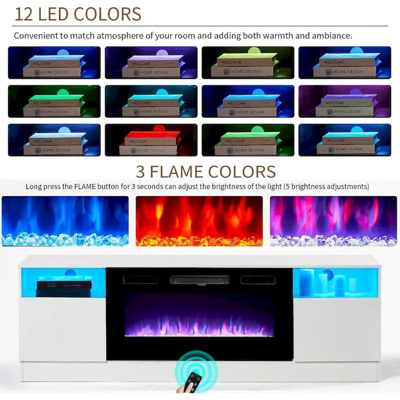 70 Fireplace TV Stand with 36 Electric Fireplace