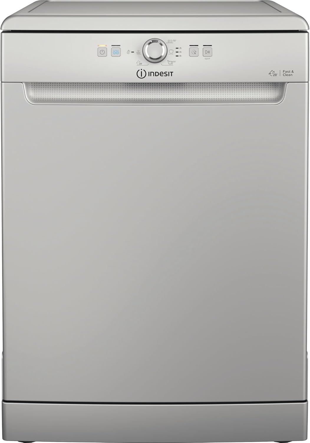 Indesit IN2FE14CNP80S, Freestanding Dishwasher Width 60 cm, Depth 59 cm, Height 85 cm, Dishwasher External With Capacity 14 Place Settings, Energy Class E