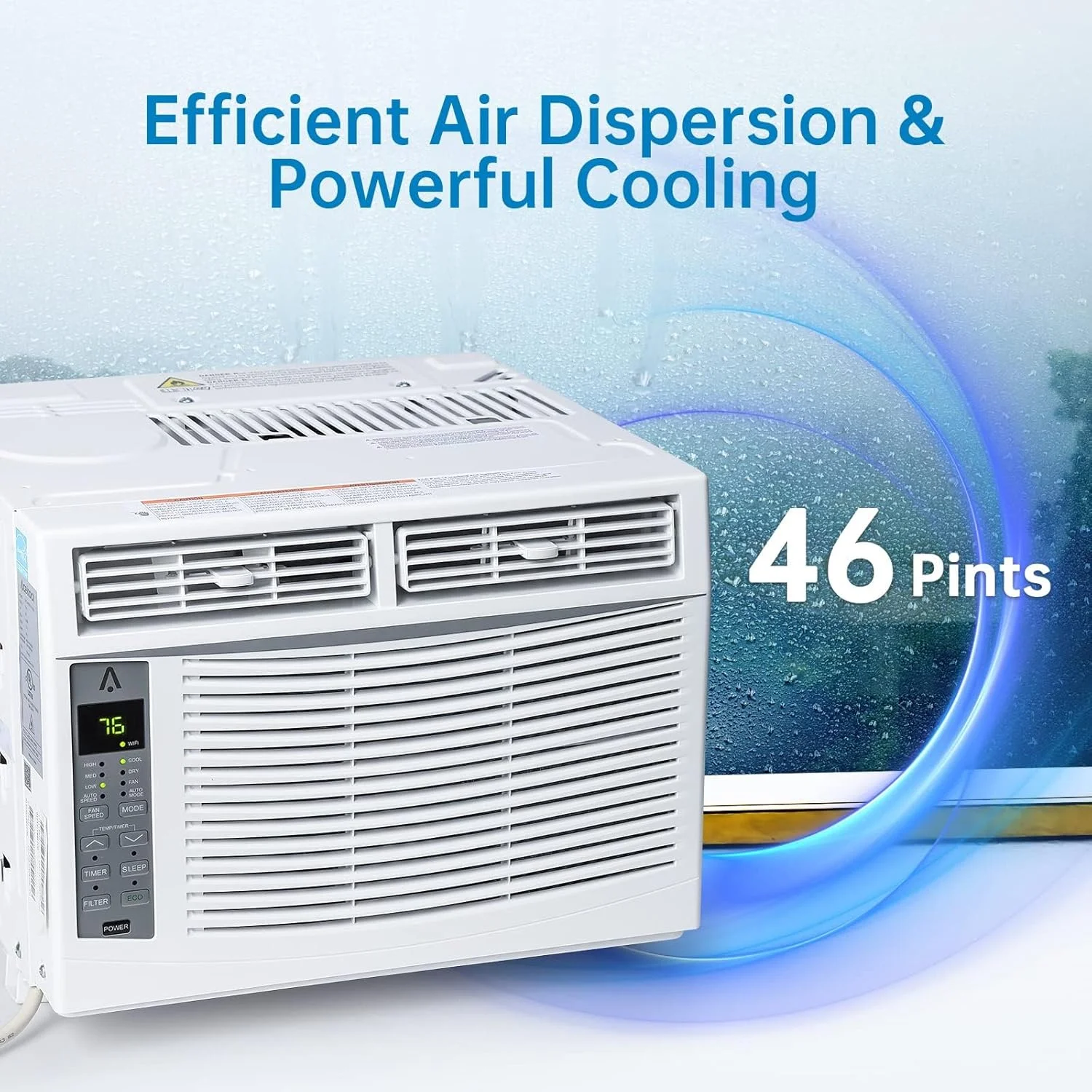 GAOMON Smart 6000 BTU Window Air Conditioner �C WiFi-Enabled AC with Remote & App Control, Timer, Sleep Mode, Easy Install Kit, Cools Rooms Up to 350 Sq. Ft, 115V, White