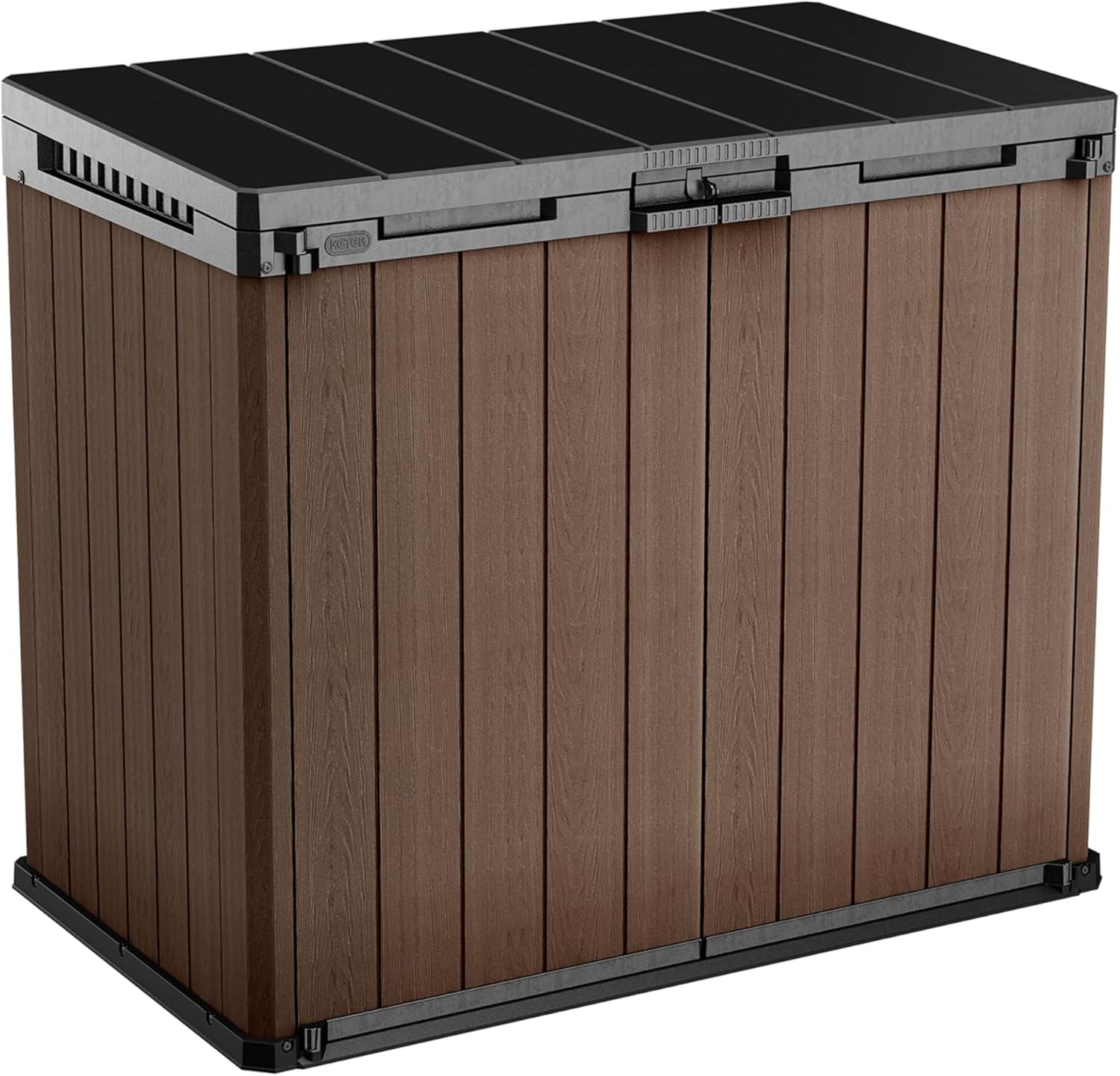 Keter Porta Attrezzi da Esterno Store-It-Out Darwin, Ideale per il Giardino, Marrone, 140x80x120H cm, 1150 L