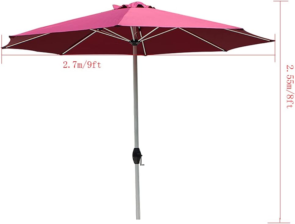 Garten Parasols ft Patio Outdoor Garten Regenschirm UV -Schutz 8 Rippen wasserdicht und Winddicht