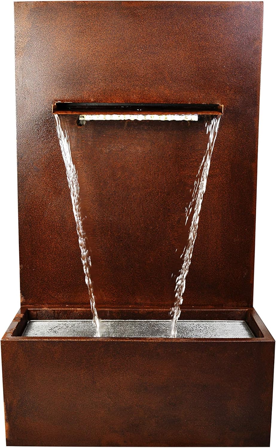 KÖHKO® Wasserfall-Brunnen mit LED-Beleuchtung Höhe 100 cm Wasserspiel aus Cortenstahl 31008