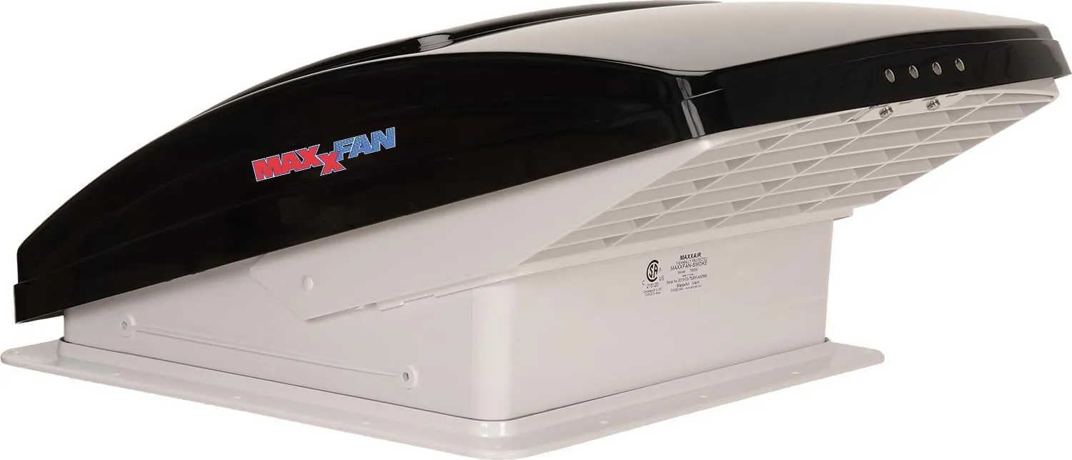 Air 00 07500K MaxxFan Deluxe with Remote   Smoke, Black