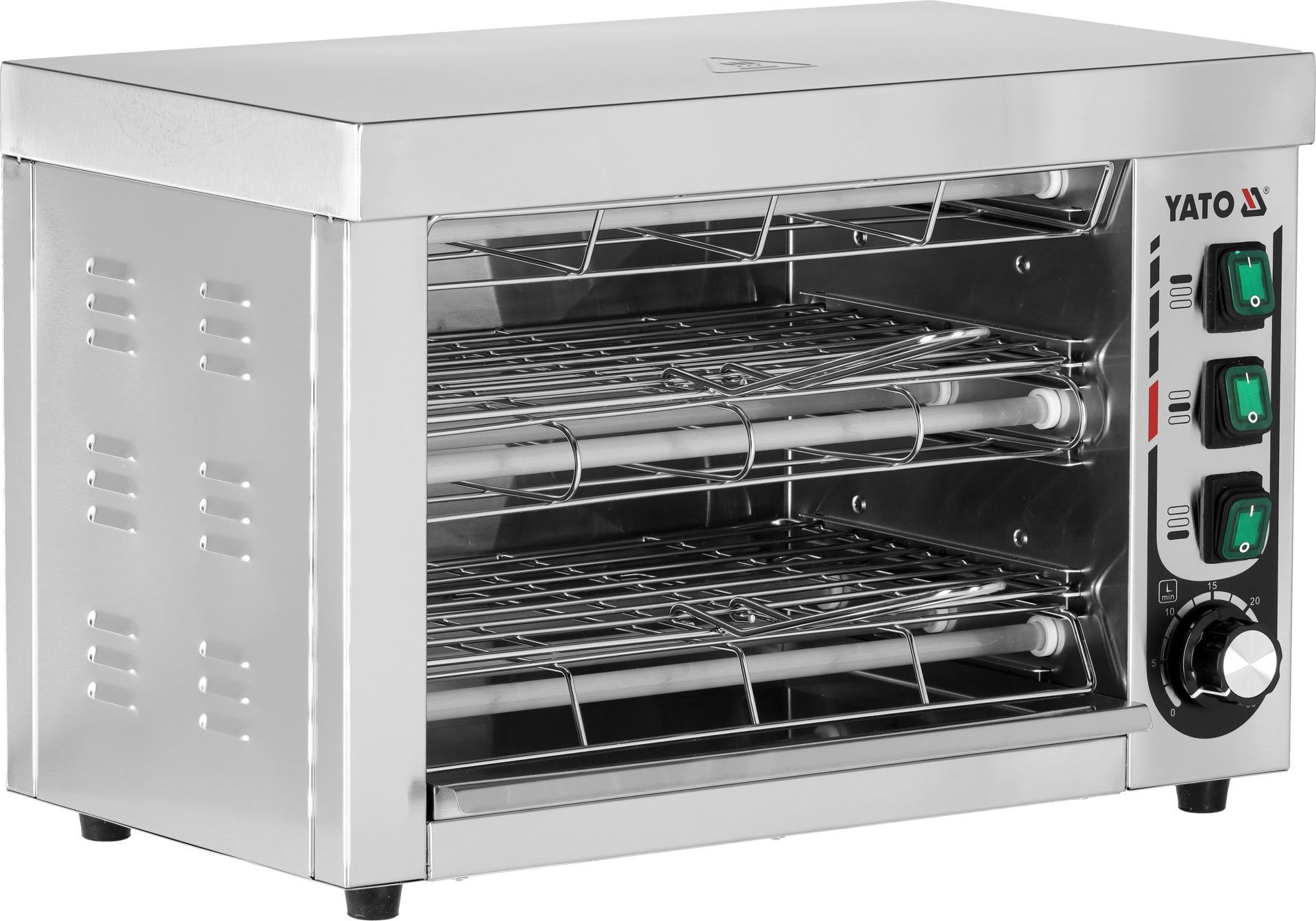 Elektrogrill Gastro Salamander, Ofen, Quarzgrill, Überbackgerät 3000W 490x300x330mm