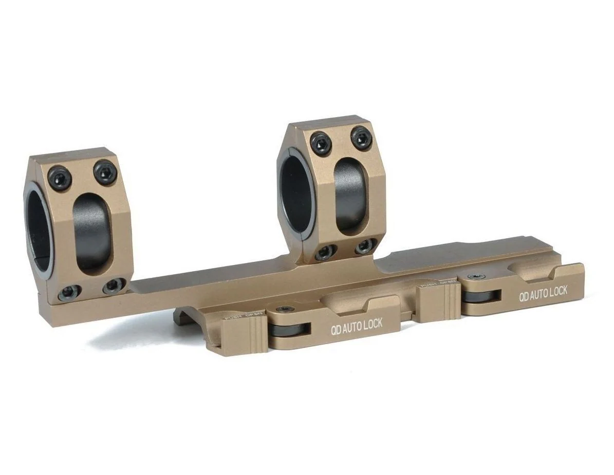 QD Dark Earth Scope Rings Extended Mount Picatinny Rail 30mm 1 inch Rings