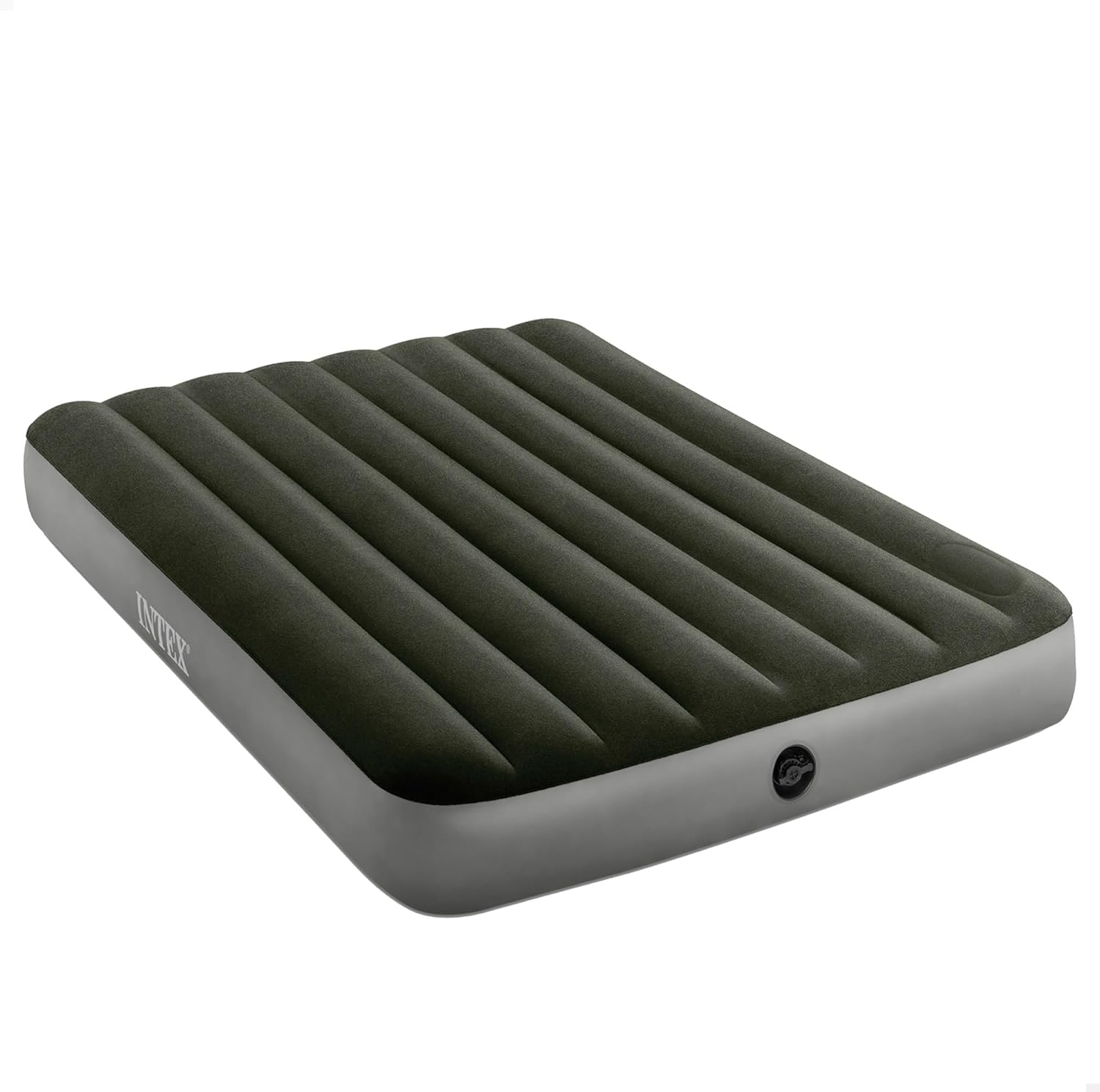 Intex 64765 - Classic Downy Inflatable Mattress, Double Pillows, Two Pillows and Hand Pump, PVC, Blue, 152 x 203 x 25 cm