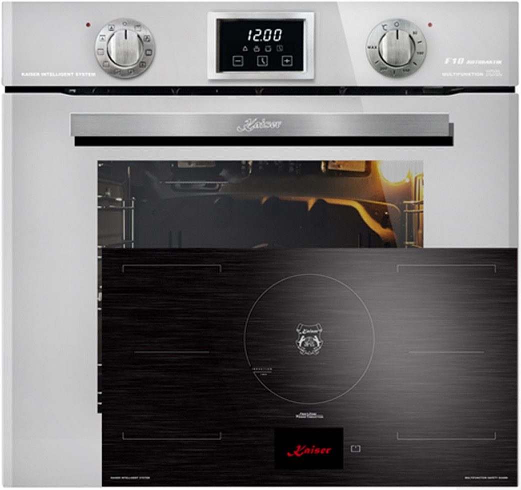Backofen-Set Herd Set Autark Elektro Backofen, Autark, 79L, Drehspieß, 10 Funktionen+ Induktionskochfeld 90 cm TFT Display, FREE Zone EH 6326 W+KCT 9140 FI .