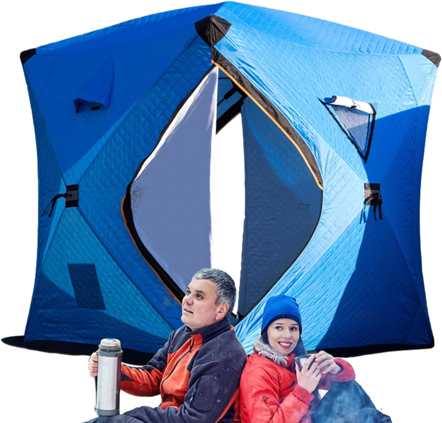 Shanty zum Angeln auf, Fischerhaus auf, faltbar, dick, tragbar, wasserdicht, mit großem Platz für Camping und Eisangeln