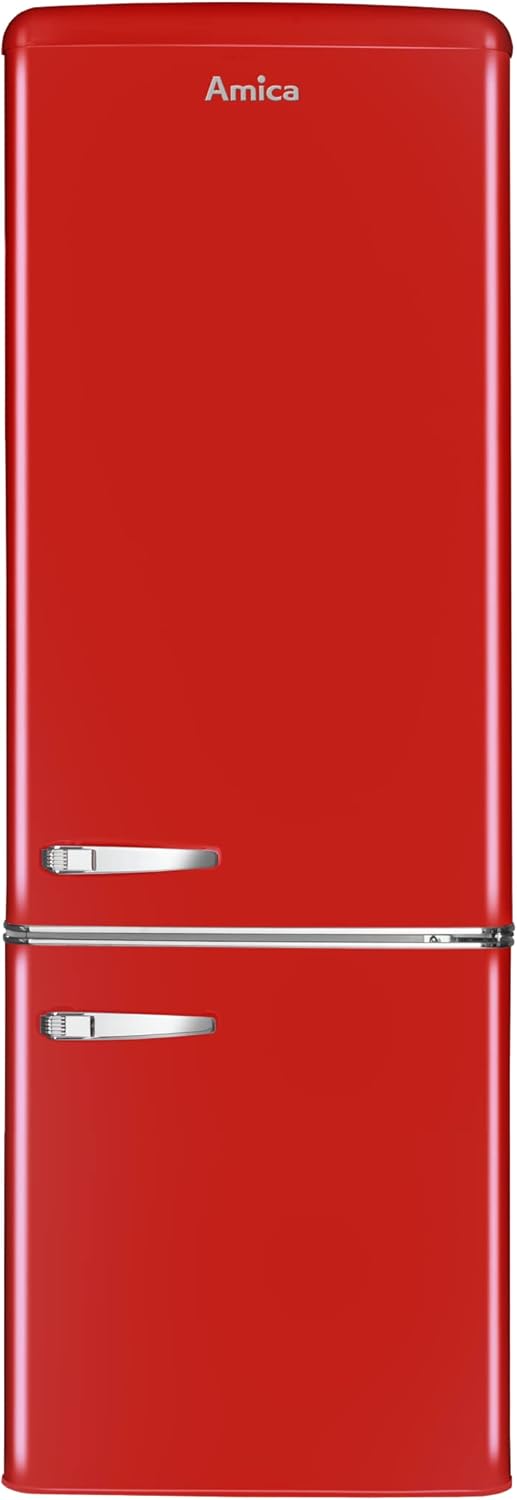 Amica KS 15615 B Retro Kühlschrank mit Gefrierfach / Coffee Cream (Beige) / 88cm (H) x 55cm (B) x 62cm (T) / Retro-Design