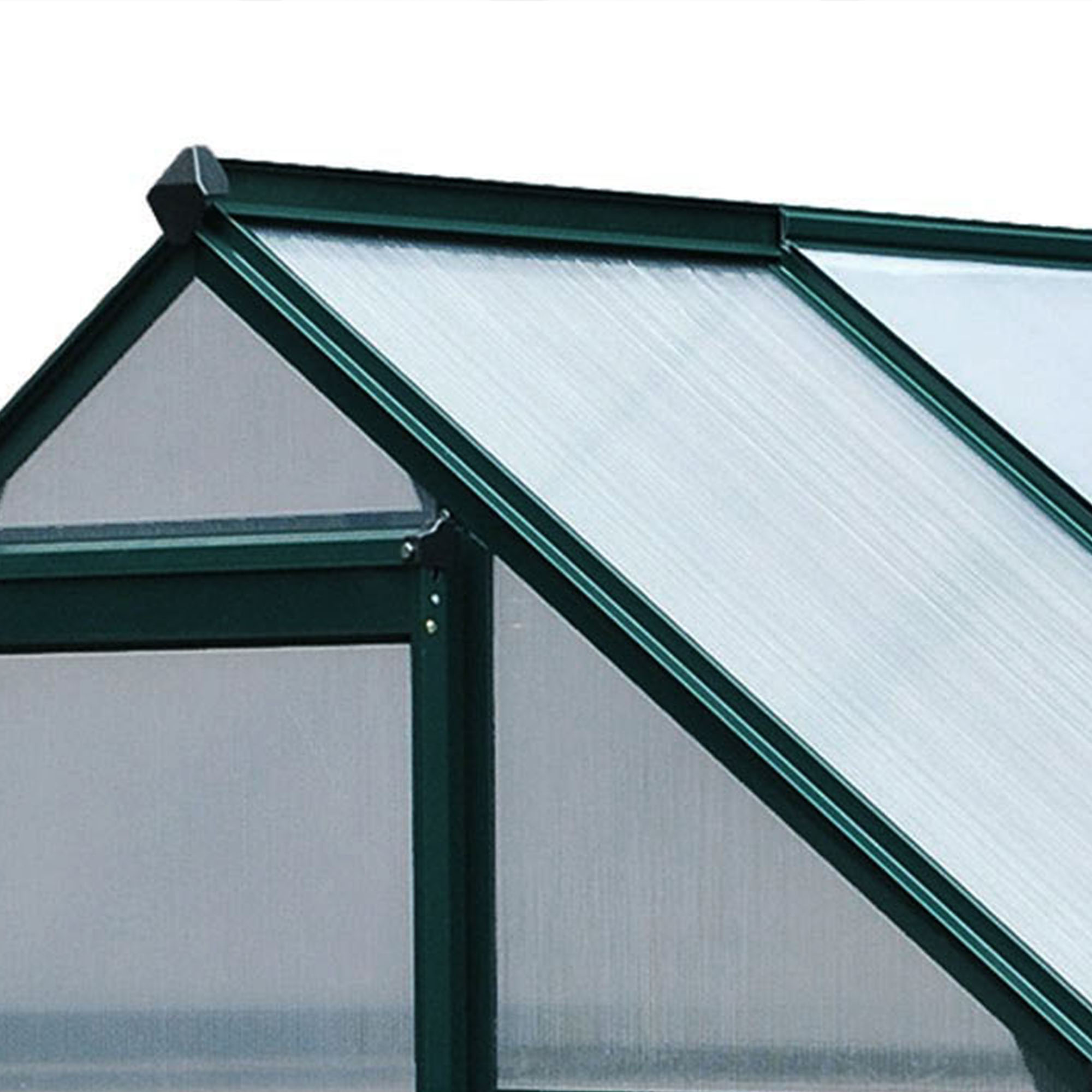 Outsunny kas aluminium kas met dakraam deur 190 x 132 x 201 cm plantenhuis met fundering inloop tomatenhuis weerbestendig polycarbonaat groen + transparant