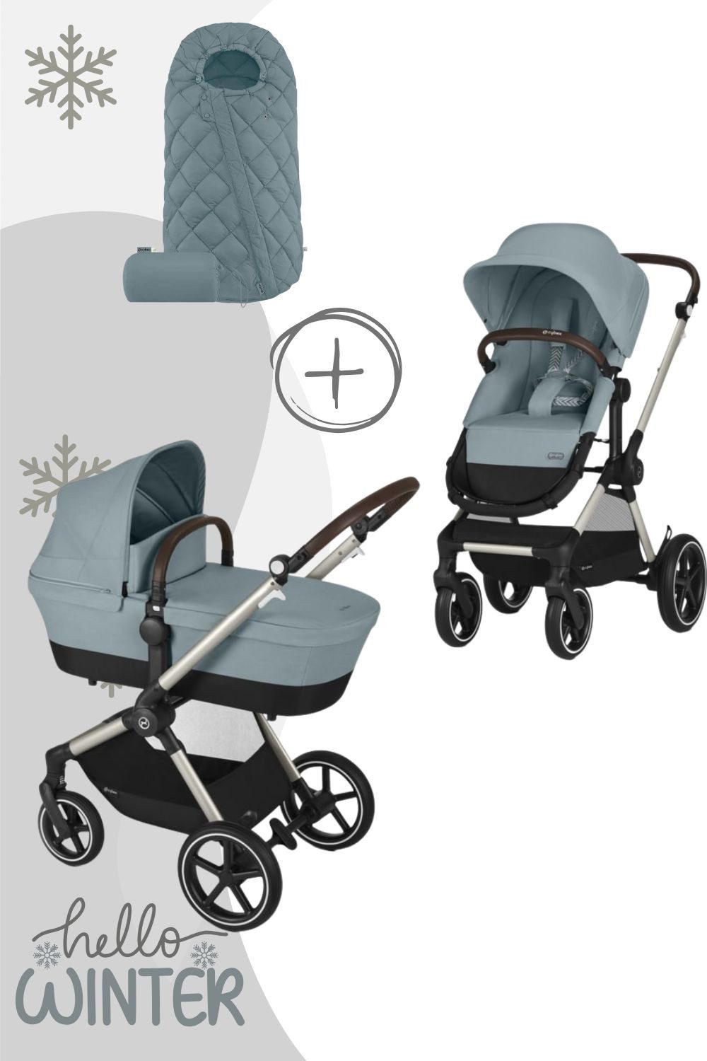 Kombi-Kinderwagen EOS Lux Kinderwagen (2-in-1 Kinderwagen) inkl. Snogga 2.0 Fußsack