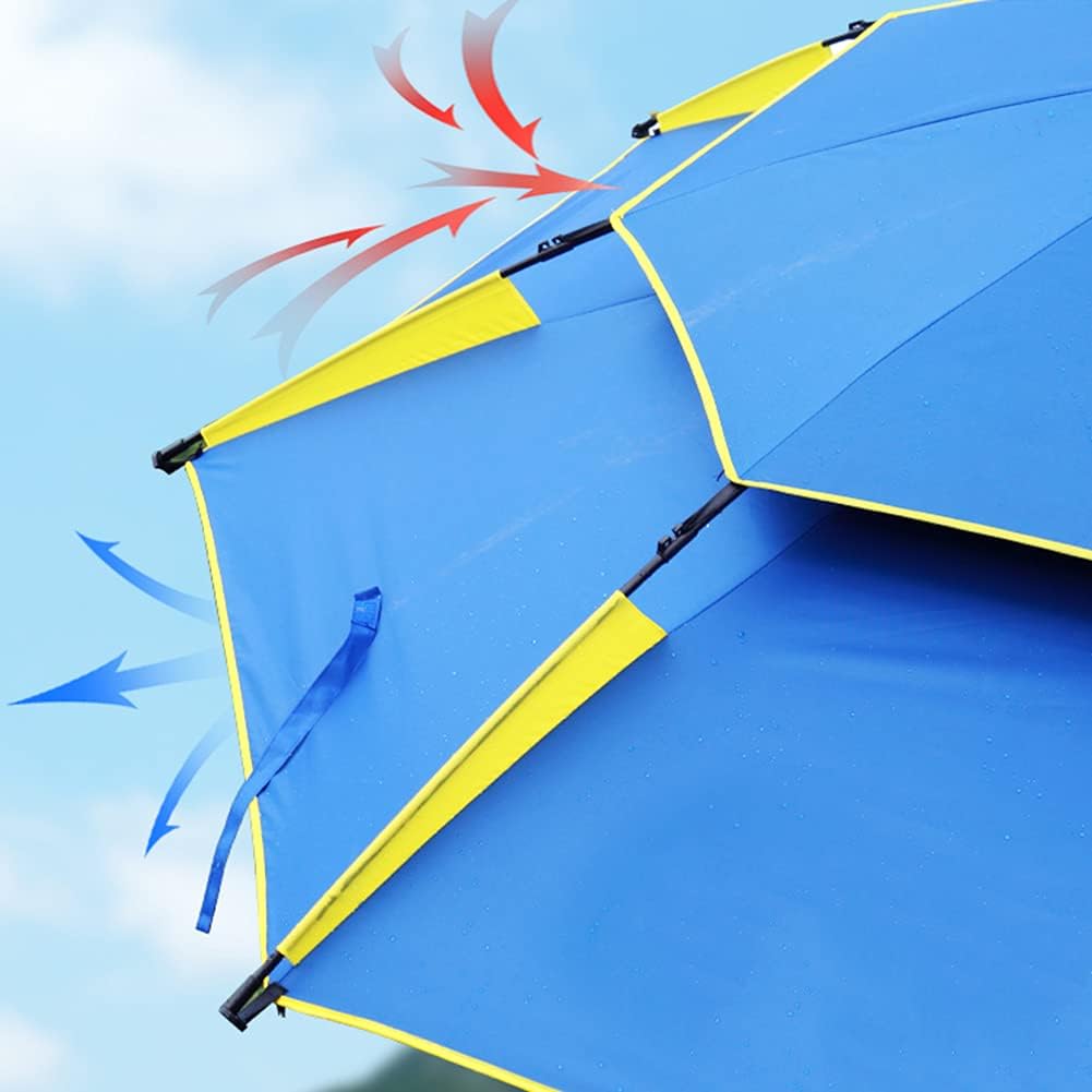Garten Parasols Garten Parasol, doppelte Schichtfischen für Picknick -Außenpool -Hinterhof -Pool, 2,2 m/7,2 Fuß tragbarer Regenschirm mit 360o -Rotationsvorrichtung, bieten gute Sonnenschutz im Freien