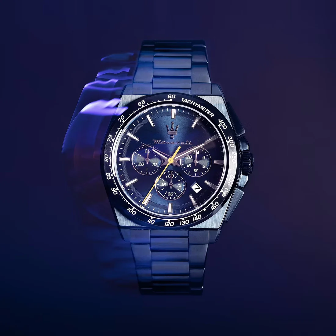 Orologio Maserati Velocit�� crono in pvd blu Blue Edition R8873652008