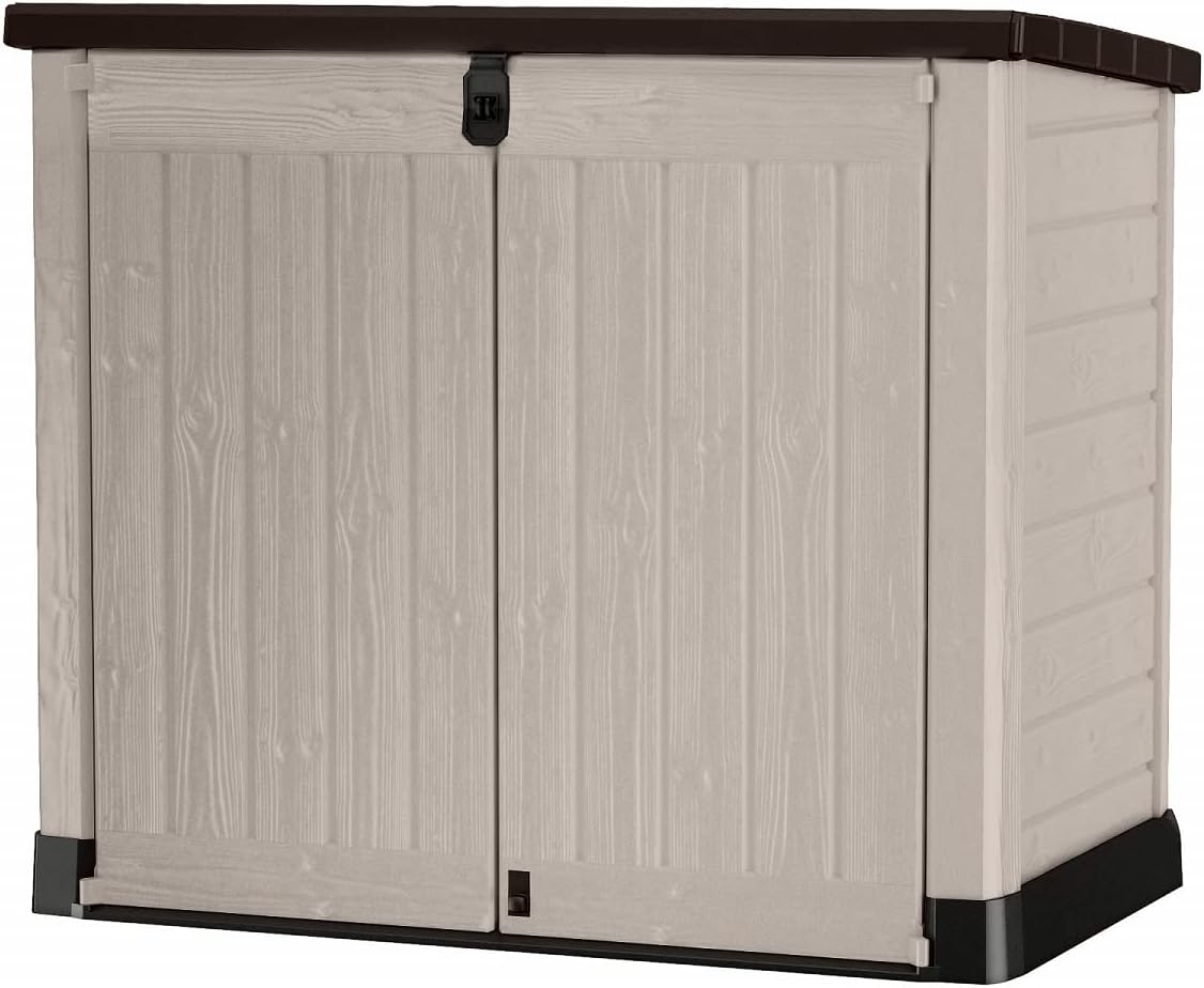 Keter Porta Attrezzi da giardino Store It Out Pro, Finitura Effetto Legno, Beige/Marrone, 145X82X125H cm