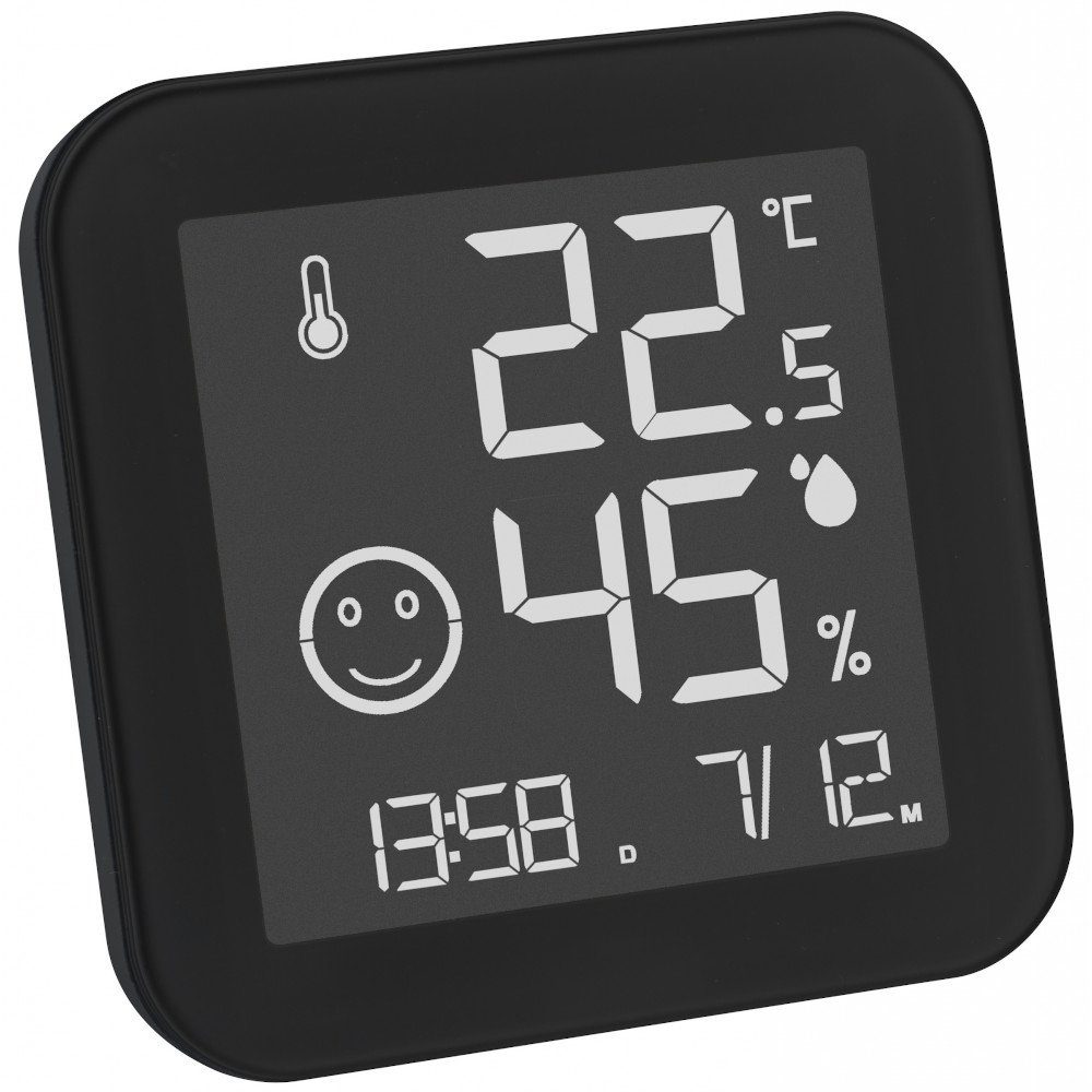 Raumthermometer Digitales Thermo-Hygrometer TFA 30.5054 Black & White Komfortzone