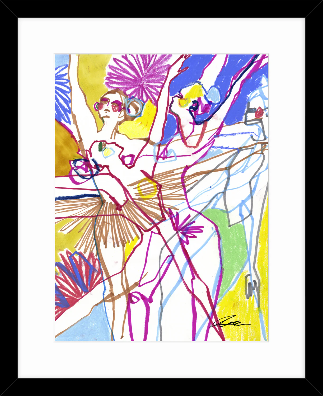 Figurative Multicolour Dancers by Tony Green �C Contemporary Art Print