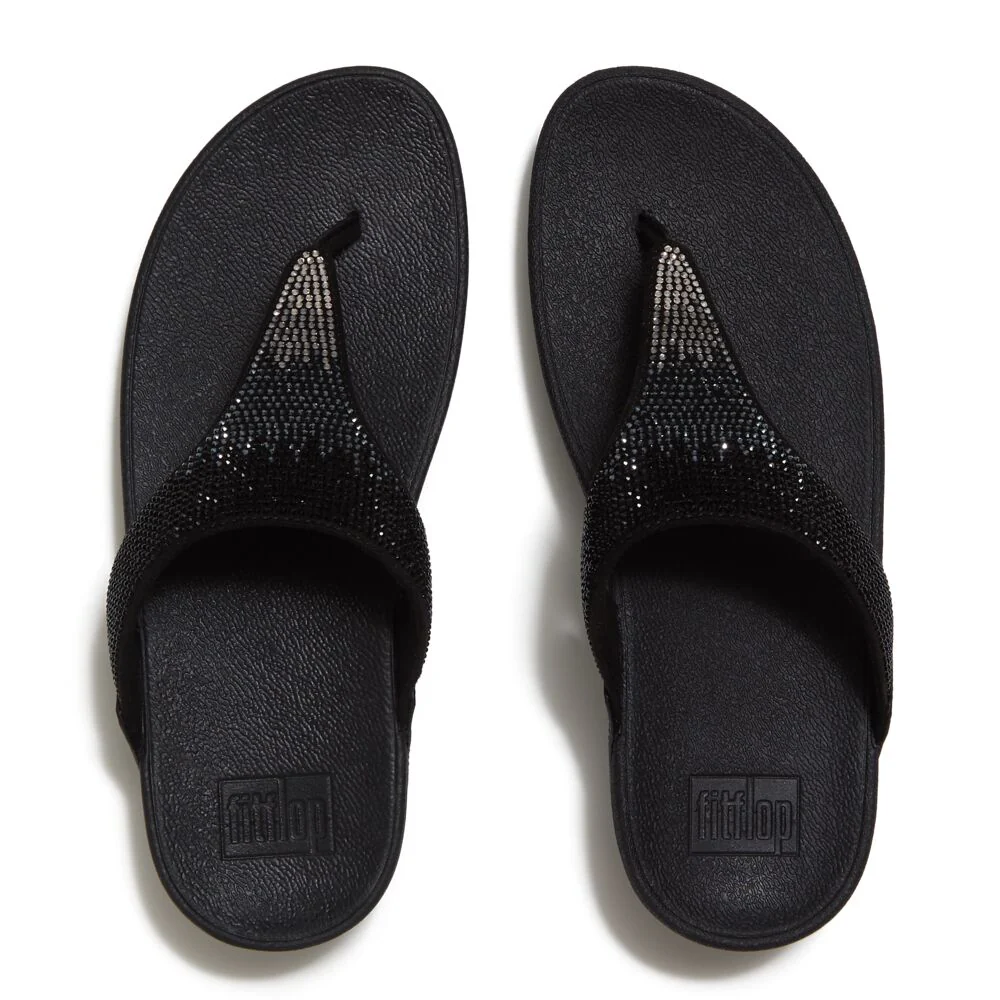 FitFlop Lulu Ombre-Glitzer Black Zehensteg