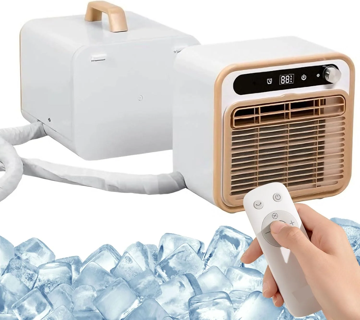 Doppelschlauch Split-Klimaanlage, 500 W, 2m, Weiß, mit flexiblem Verbindungsschlauch und 12-Stunden-Timer für, 130m3/h Luftstrom