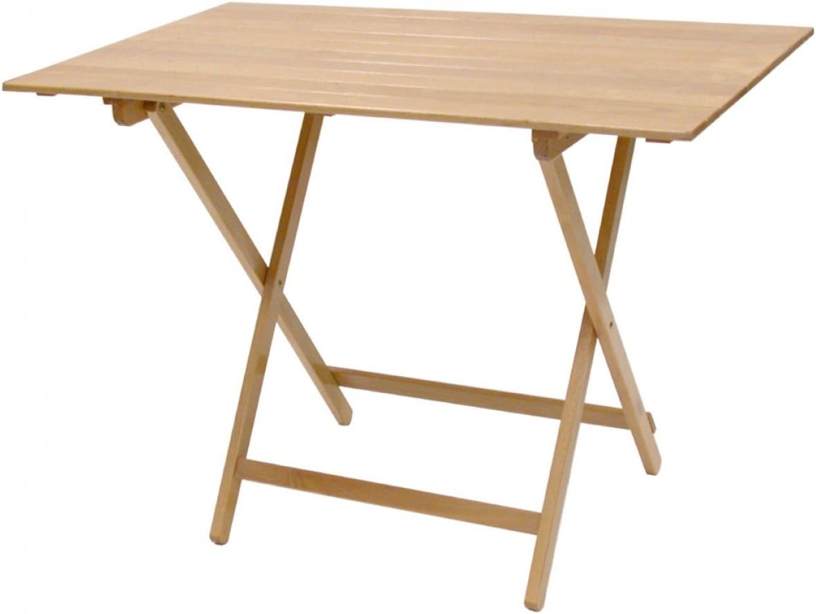 Folding Table Beer Table Natural Wood Folding 60 x 80 cm Camping Garden Home