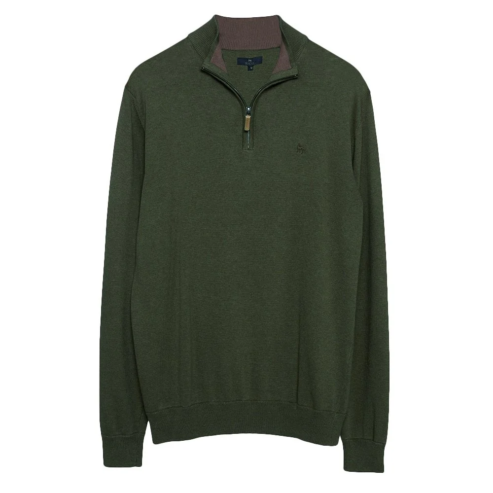 Magee | Carn 1/4 Zip Jumper  - Moss Green
