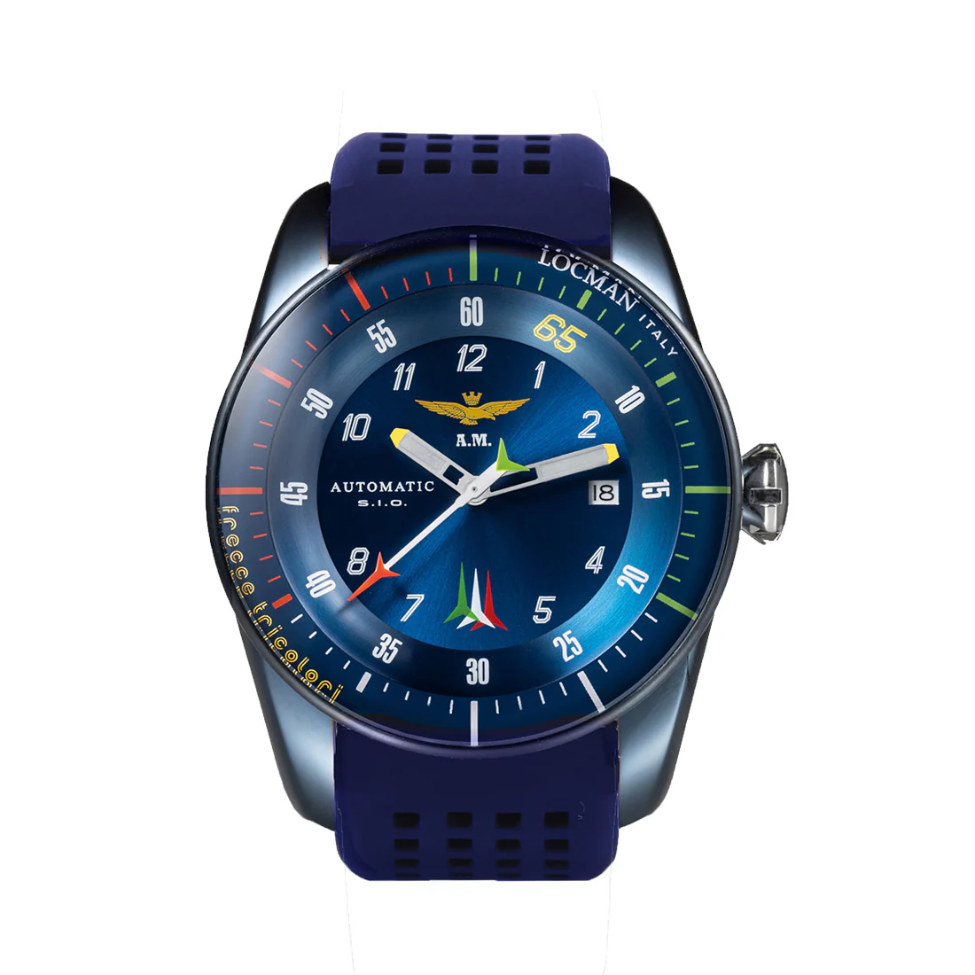 Orologio Locman Frecce Tricolori limited acciaio IP blu 0455B02S-BLFTBLSB cinturino gomma