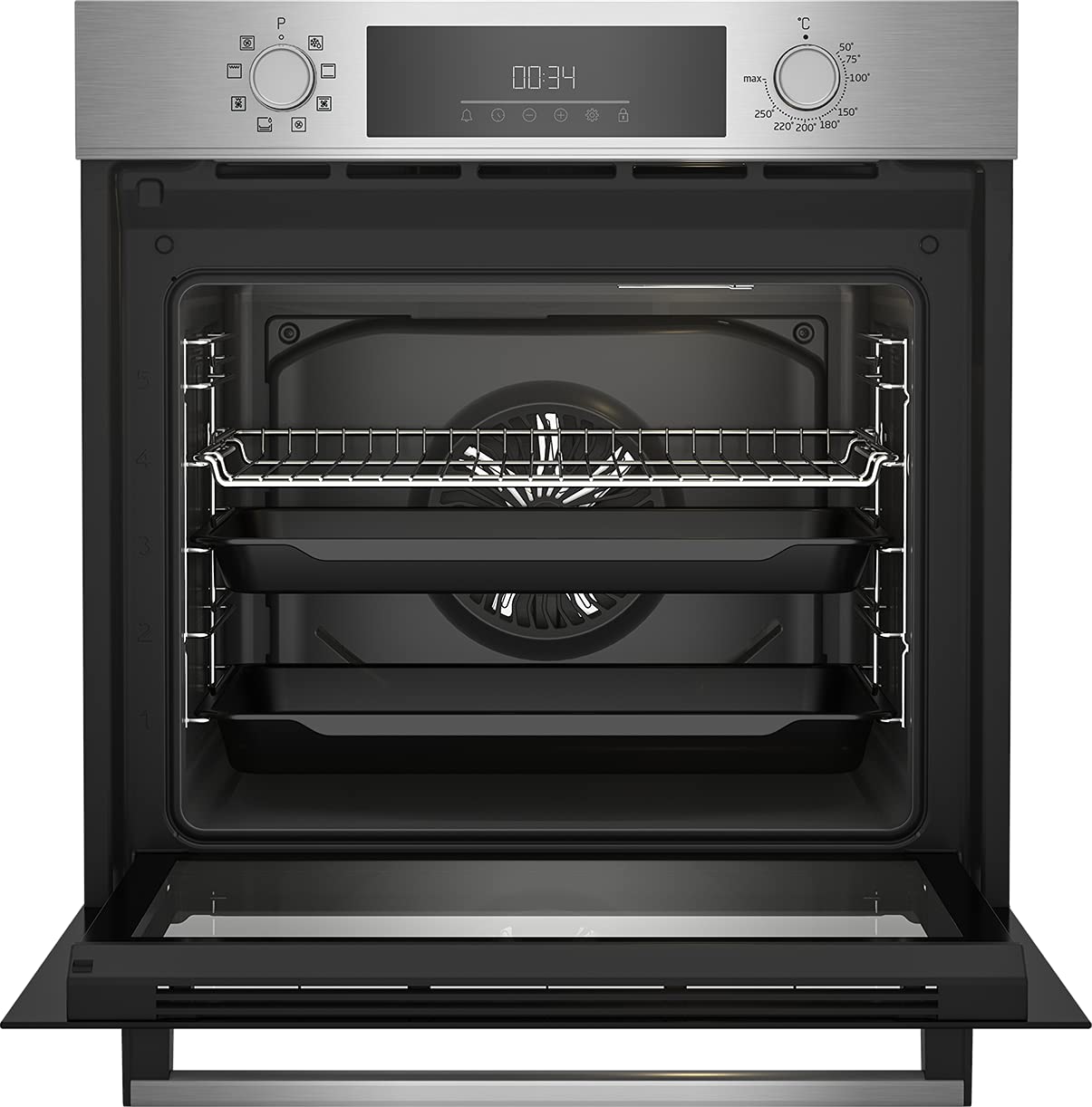 Einbau-Backofen 60 cm mit 72 l Volumen, 8 Heizarten und Dampfreinigung SteamShine, AeroPerfect für gleichmäßiges Backen