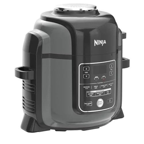 2025 Ninja Pentola Multicucina Foodi OP350UK, 9 in 1, Pentola a pressione elettrica e friggitrice ad aria, 6 L, acciaio spazzolato e nero