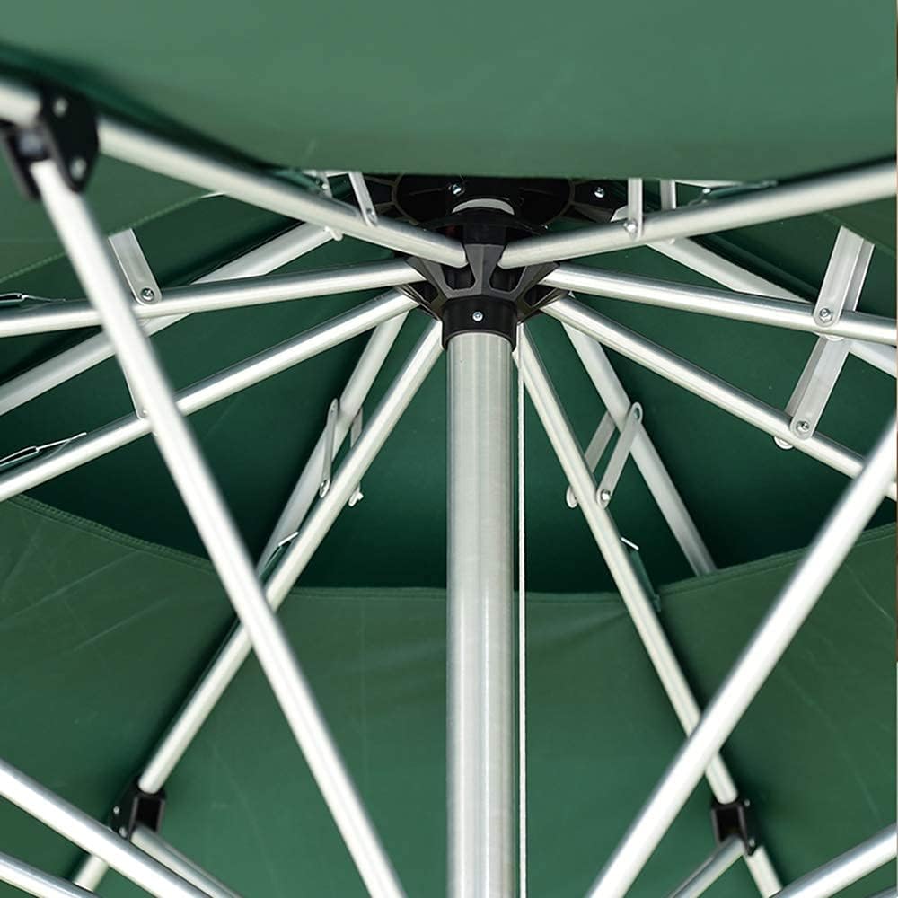 2,7 m Garten, runder Sonnenschirm, UV-Schutz, leichter Regenschutz, mit Kurbel, doppeltem Baldachin, Stange und Rippen aus Aluminiumlegierung, Basis nicht im Lieferumfang enthalten, für Balkon,
