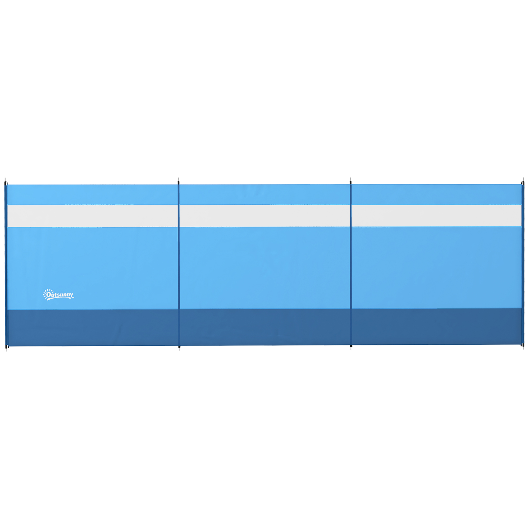 Outsunny Windschutz mit Sichtfenster und Tragetasche, Stahlstangen, 440x140cm, Blau