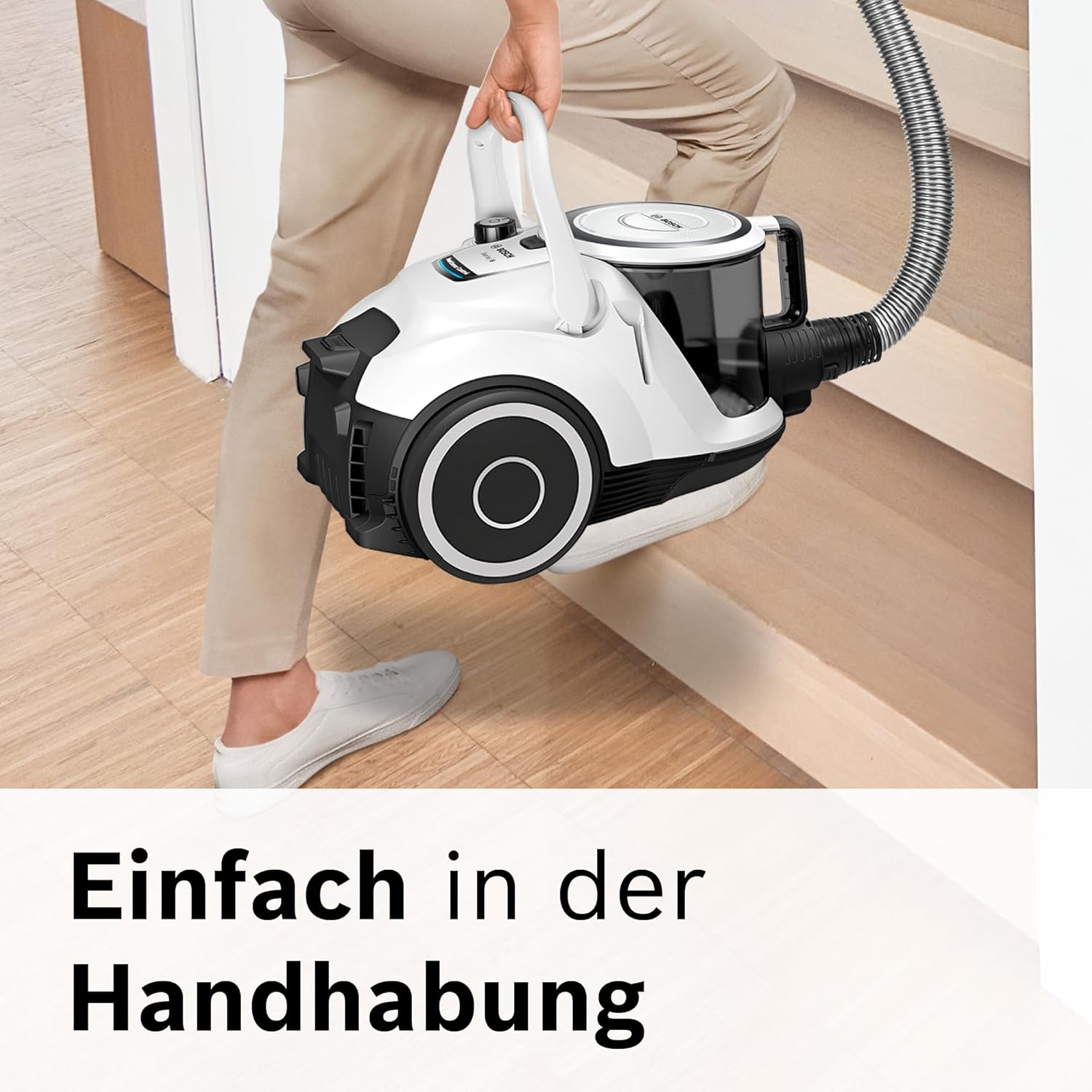 Bosch Staubsauger beutellos Serie 6 BGC41X36, Bodenstaubsauger, ideal für Allergiker, Hygiene-Filter, Bodendüse für Parkett, Teppich, Fliesen, Starke Saugleistung, leise, 700 W, blau