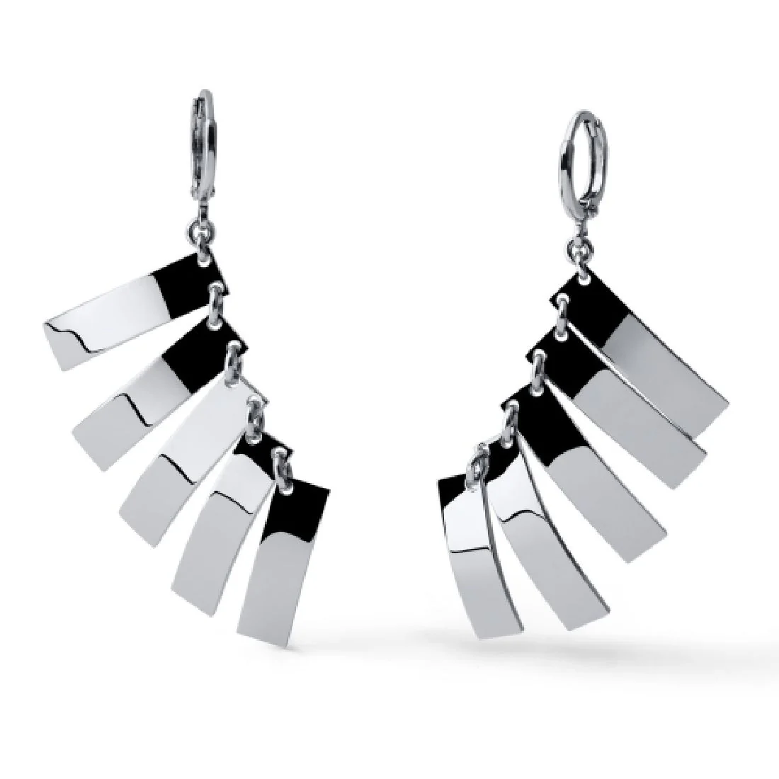 Orecchini pendenti Unoaerre lastrine rettangolari a spina di pesce 2684