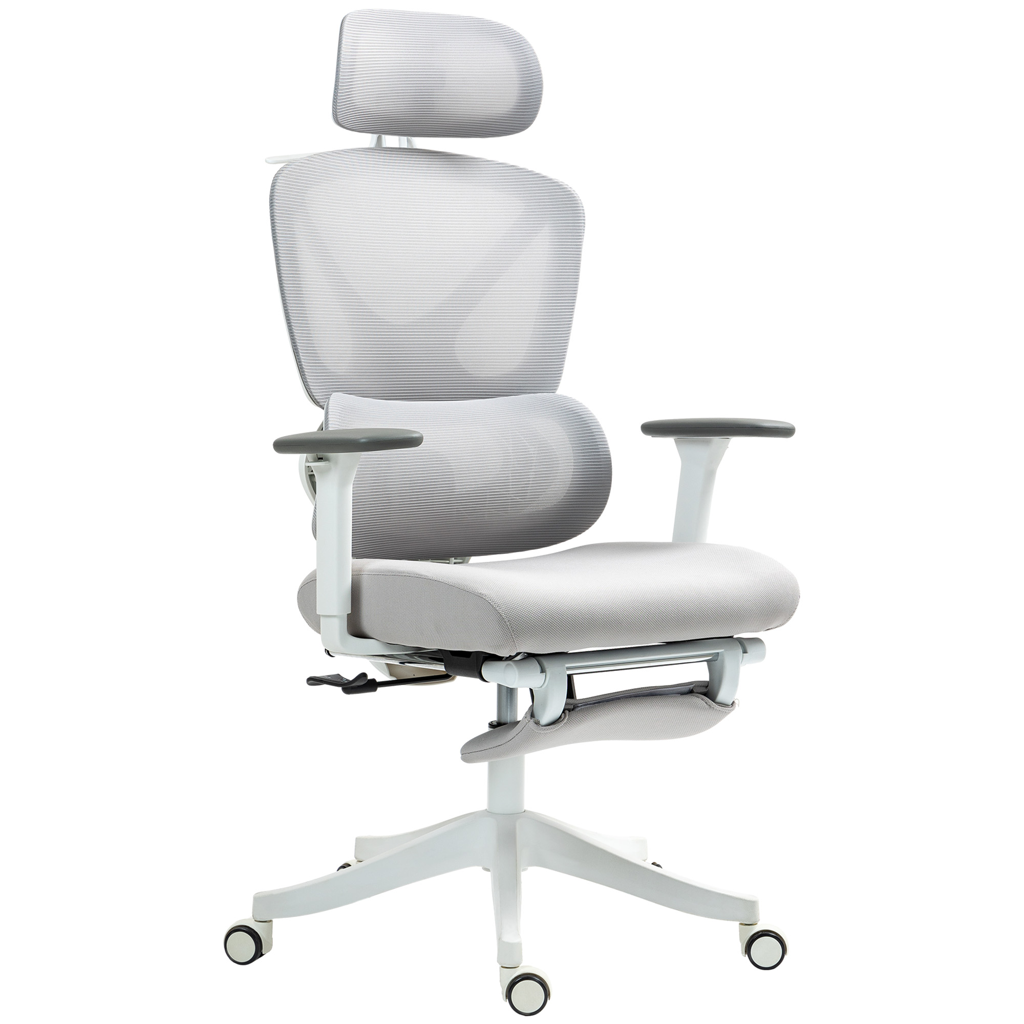 HOMCOM Bürostuhl Bürostuhl, Höhenverstellung, neigbare Rückenlehne, drehbares Kopfstützen, 71x70x119cm, Schwarz