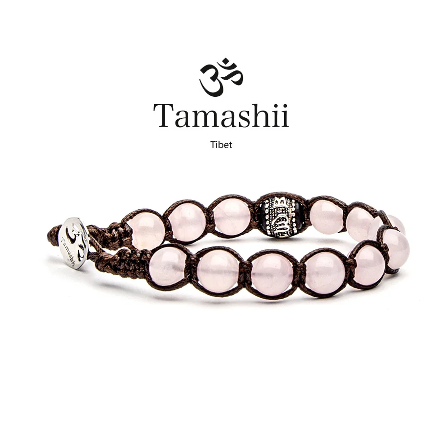 Bracciale Tamashii BHS1100-33 ruota della preghiera in quarzo rosa