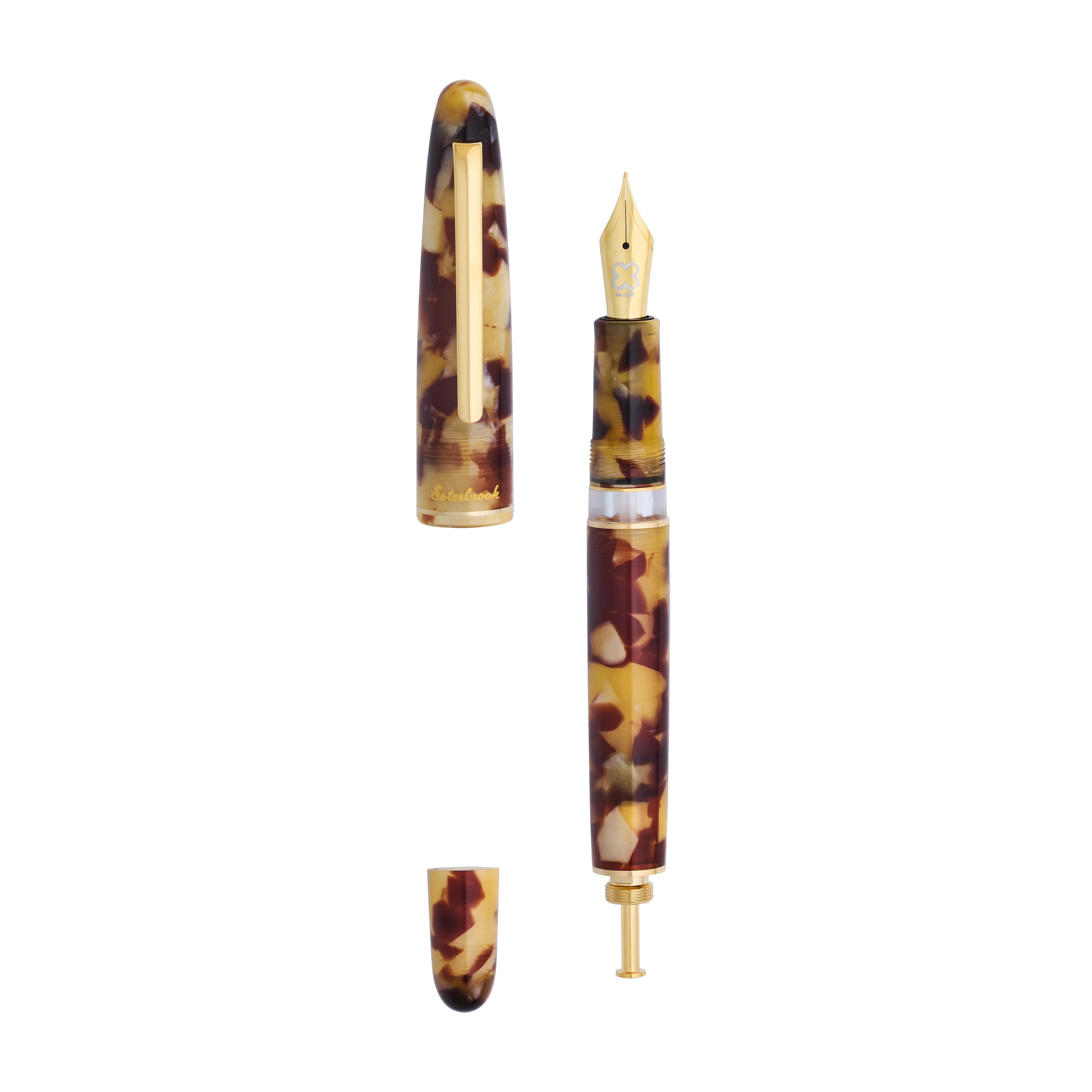 Esterbrook Estie Tortoise - Push Button Piston - Gold Trim