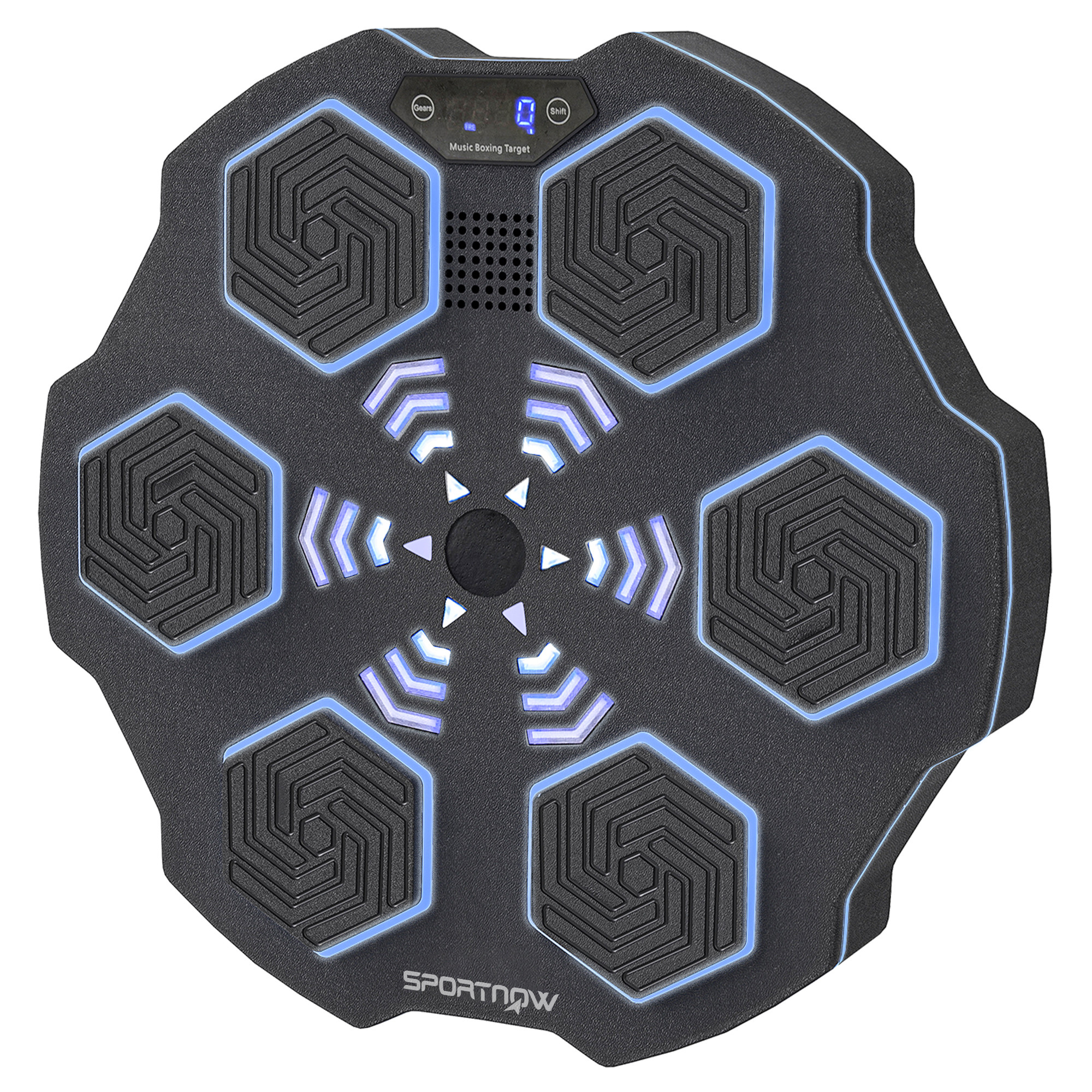 SPORTNOW Musikboxmaschine, Bluetooth-Boxgerät, Wandmontage, 9 Geschwindigkeiten und Modi, LED-Lichter, Schwarz