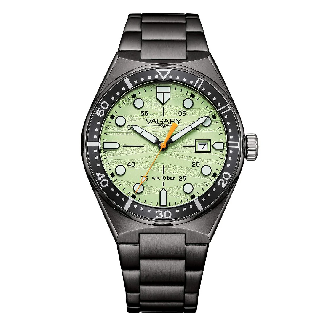 Orologio Vagary Aqua39 trattato IP nero quadrante verde IB9-506-41