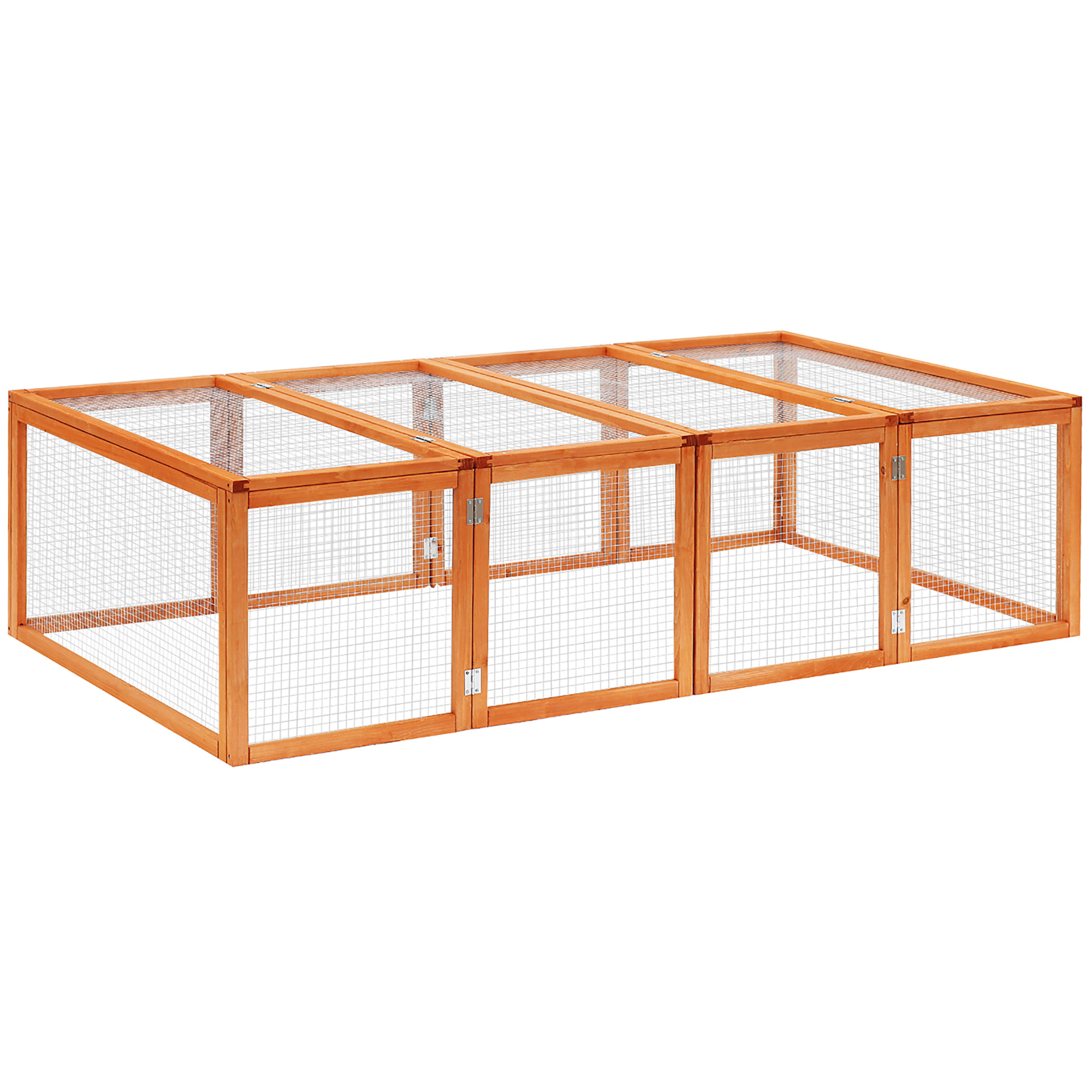 PawHut Kleintierstall Kleintiergehege, Freigehege Kleintierkäfig mit Tür, Meerschweinchenstall,  Freilaufgehege, Kleintierhaus aus Tannenholz, Natur 181 x 100 x 48 cm