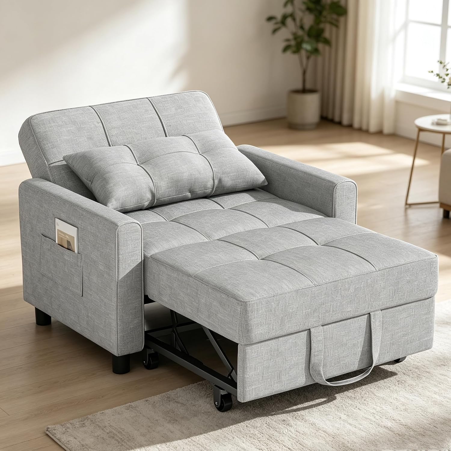 Bealife Relaxsessel, Schlafsessel mit Verstellbarer Rückenlehne, Fernsehsessel, Klappbares Schlafsofa, Relaxsessel fürs Wohnzimmer