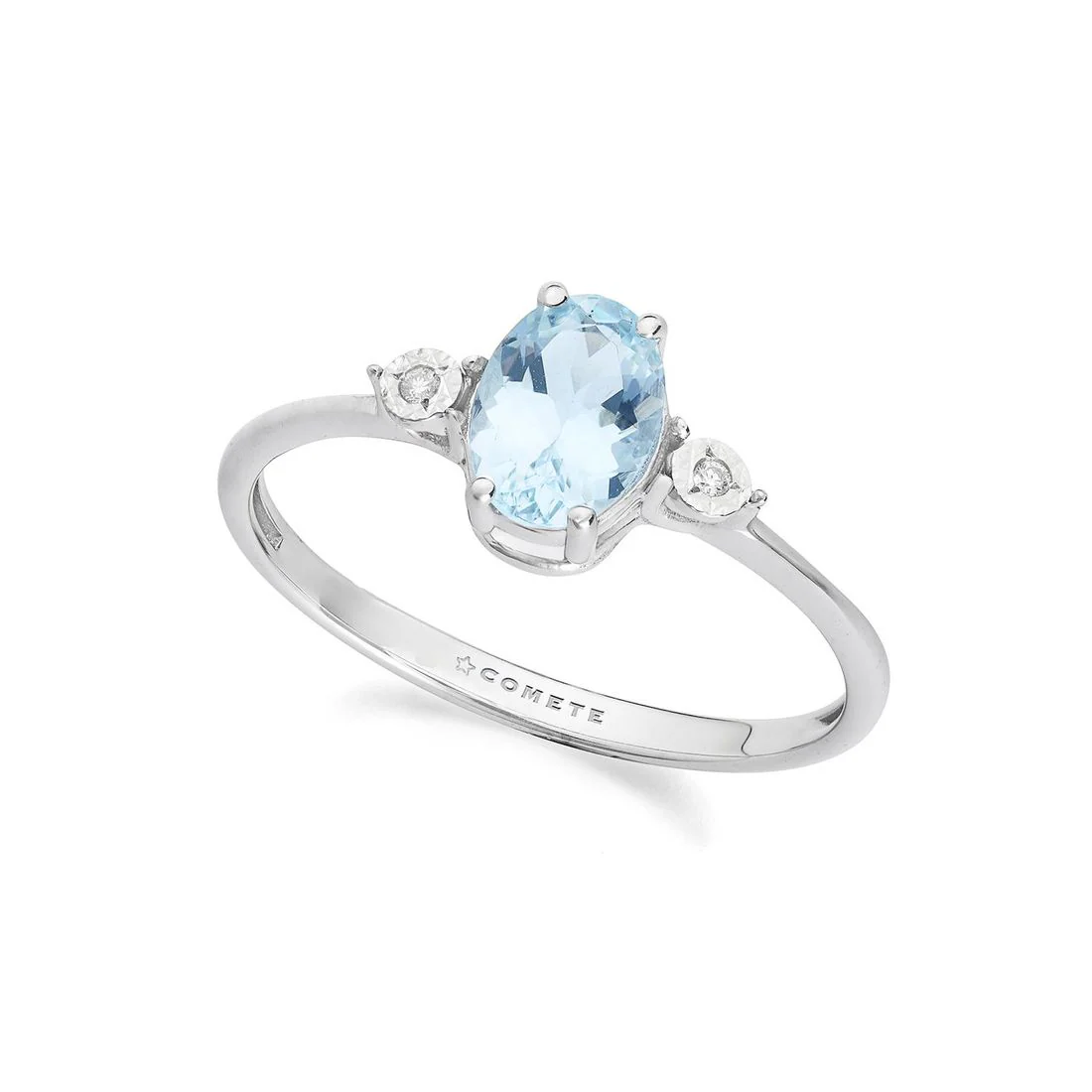 Anello Comete Gioielli con acquamarina taglio ovale e diamanti KANQ 001