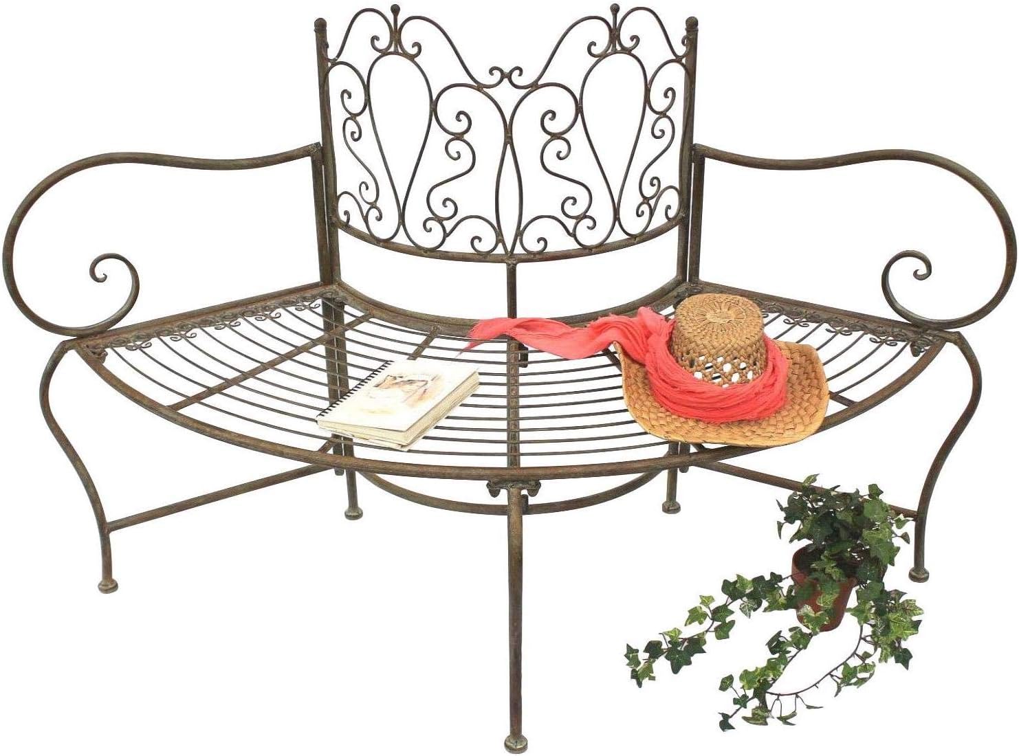 DanDiBo Round Metal Garden Bench 2 Seats, 135 cm