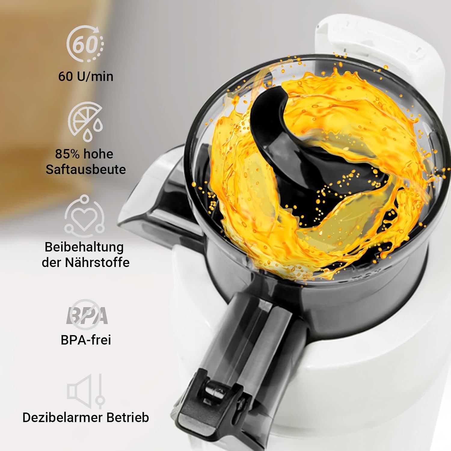 Slow Juicer Kleiner Ginnie Entsafter, kompakt und langsam, nährstoffreich