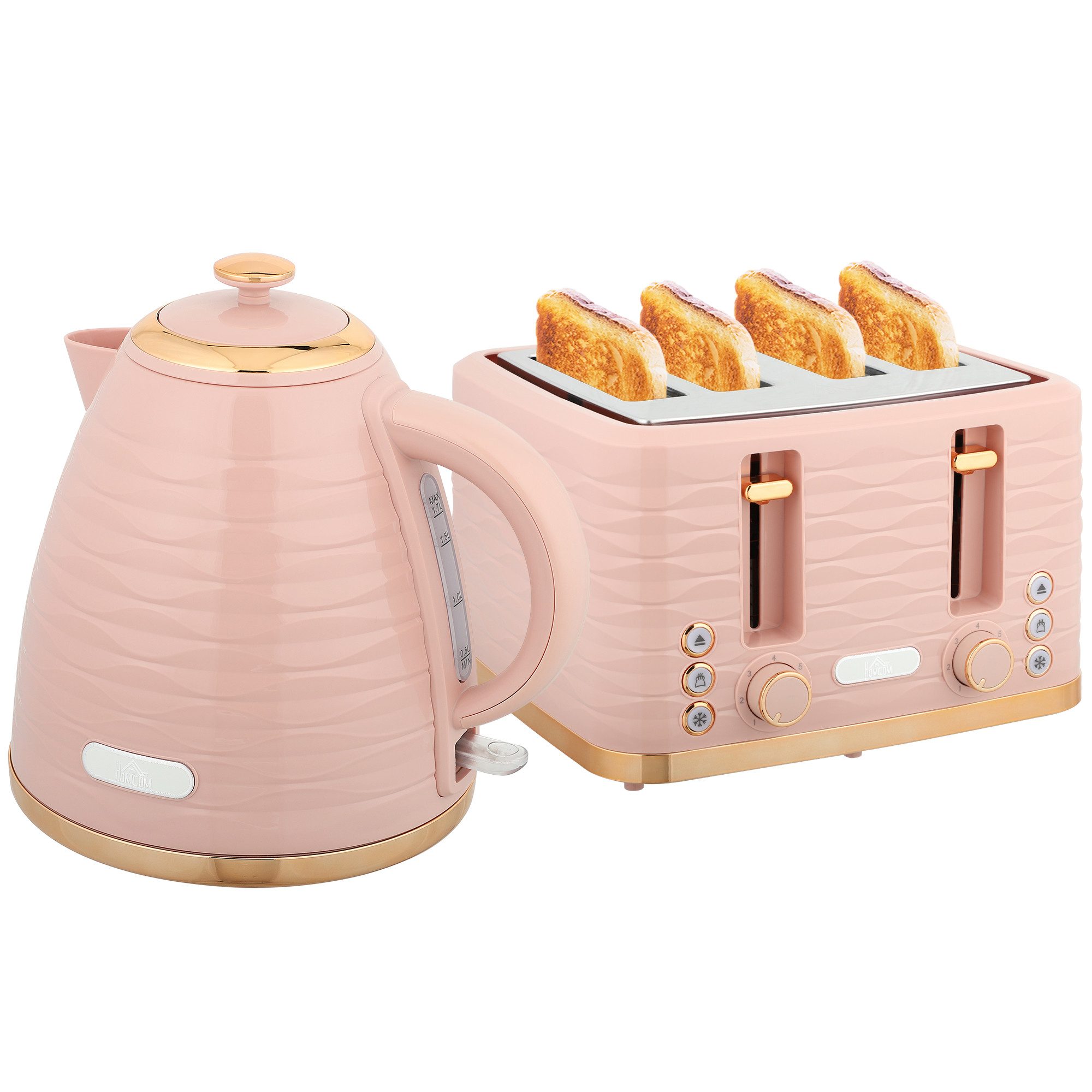 2-in-1-Toaster 2-in-1 Toaster und Wasserkocher Set, 7 Bräunungsstufen