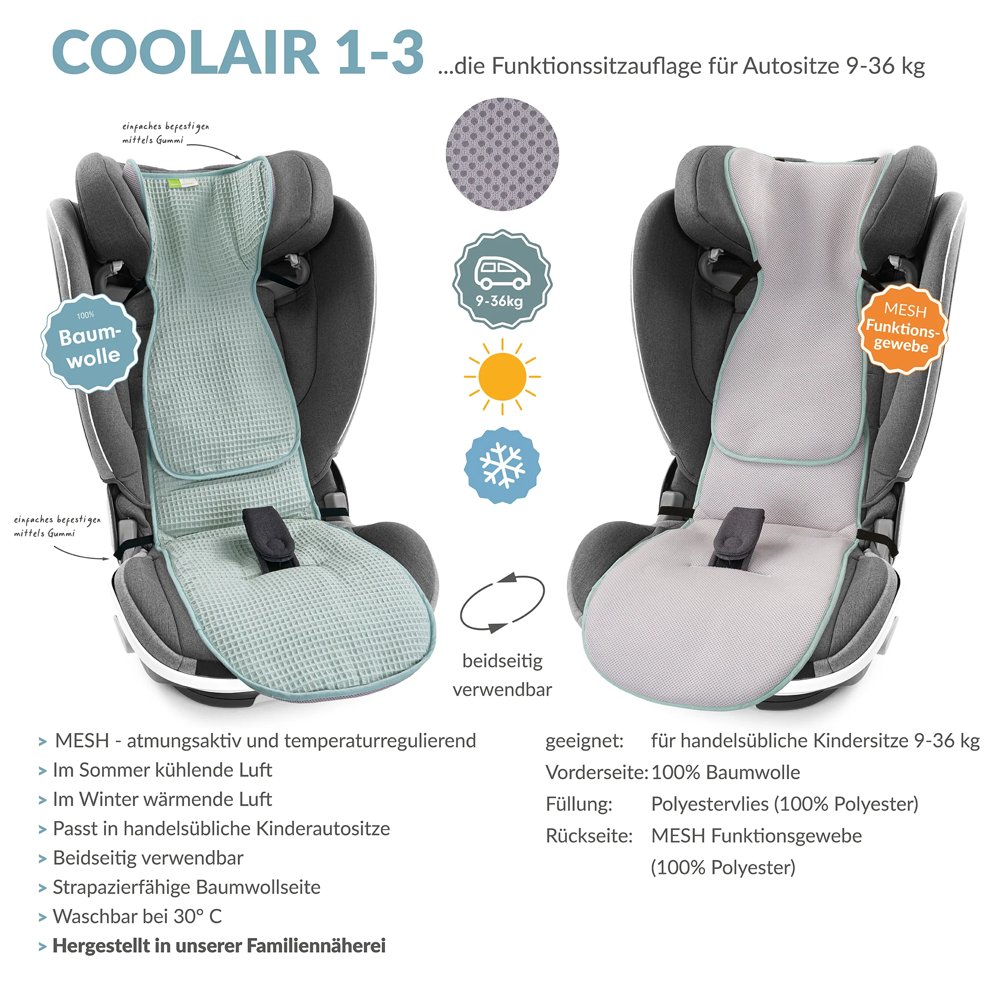COOLAIR 1-3 die klassische Autositzauflage